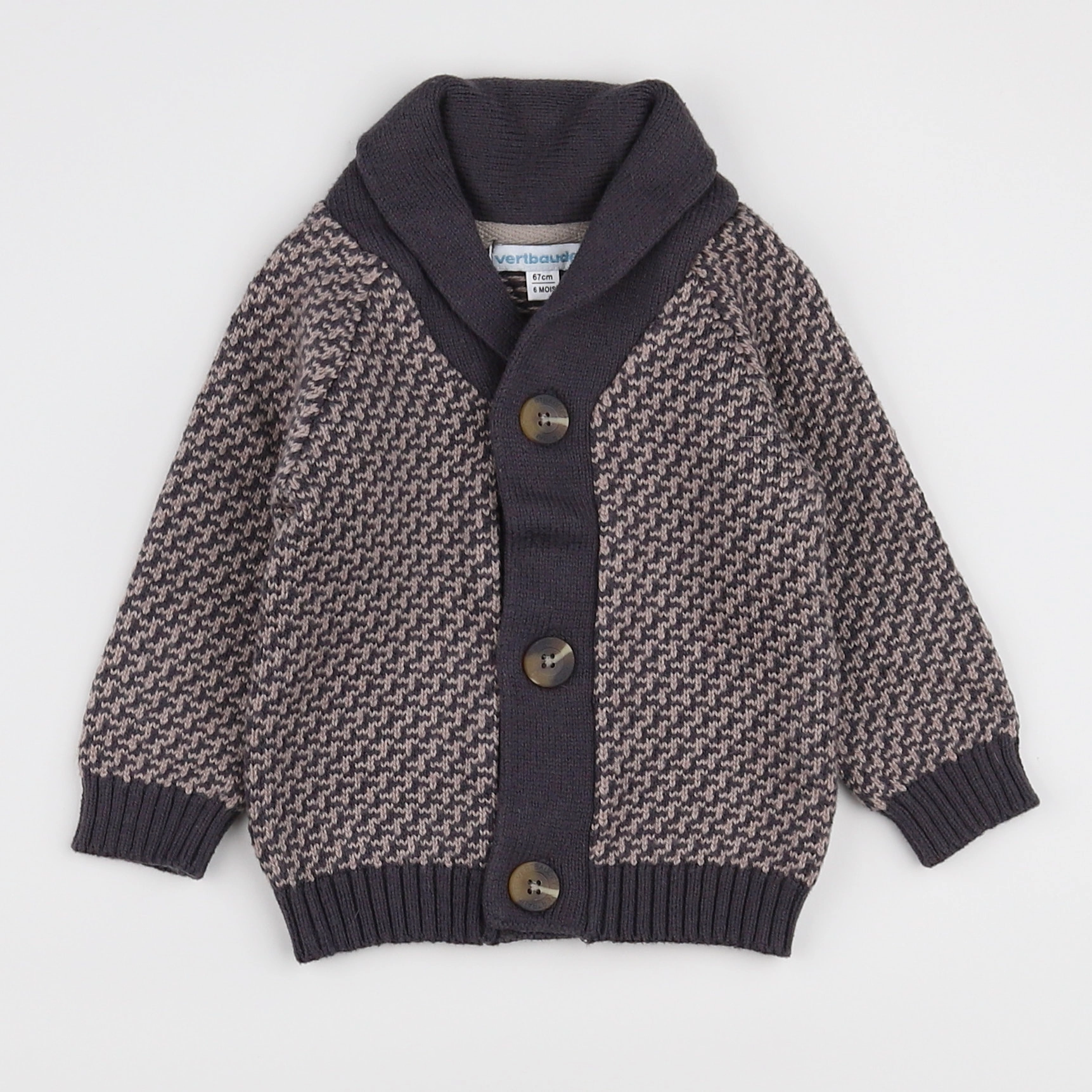 Vertbaudet - gilet gris - 6 mois