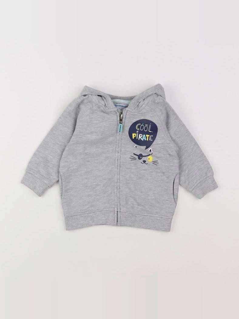 Vertbaudet - sweat gris - 9 mois