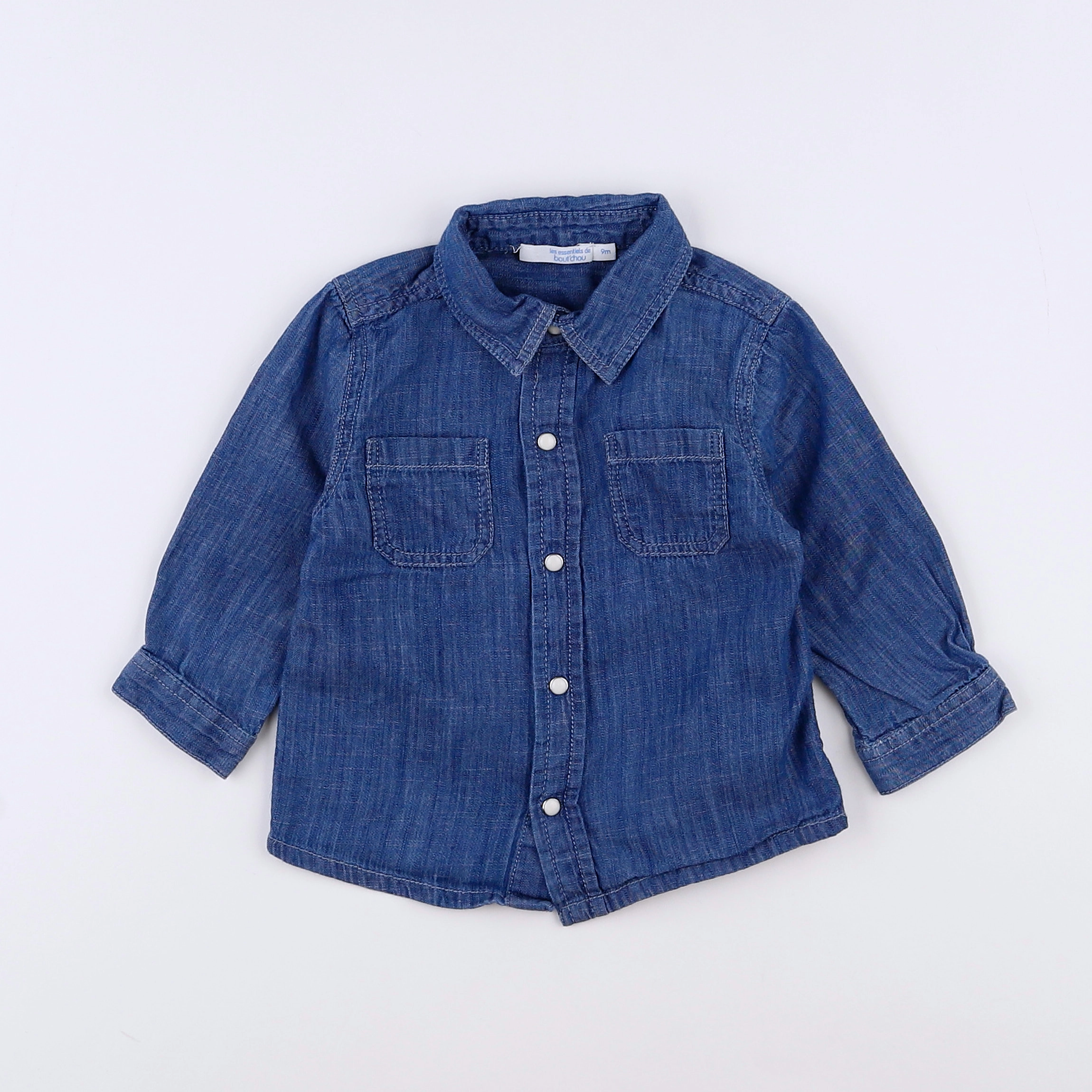 Boutchou - chemise bleu - 9 mois