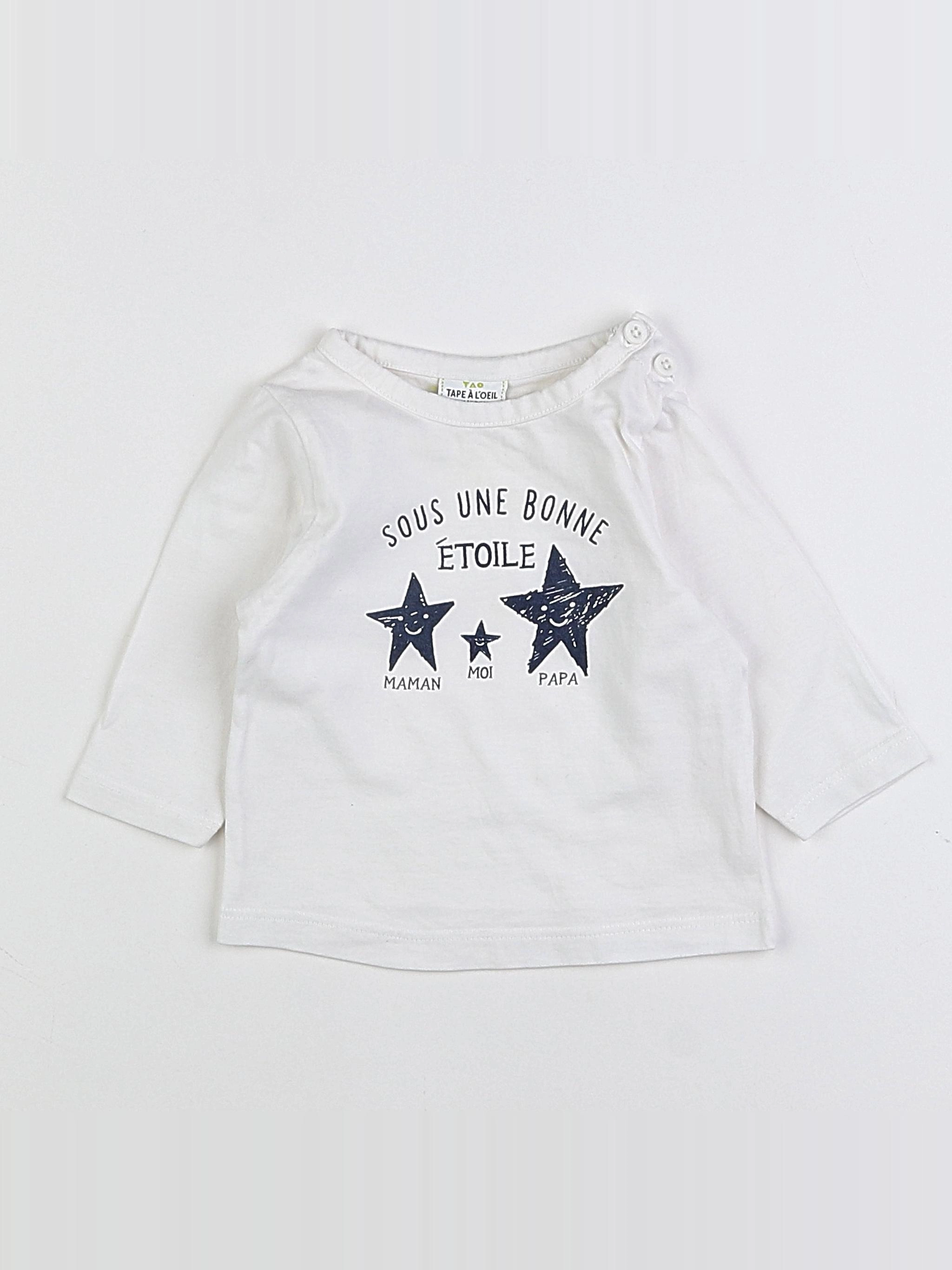 Tape à l'oeil - tee-shirt blanc - 3 mois
