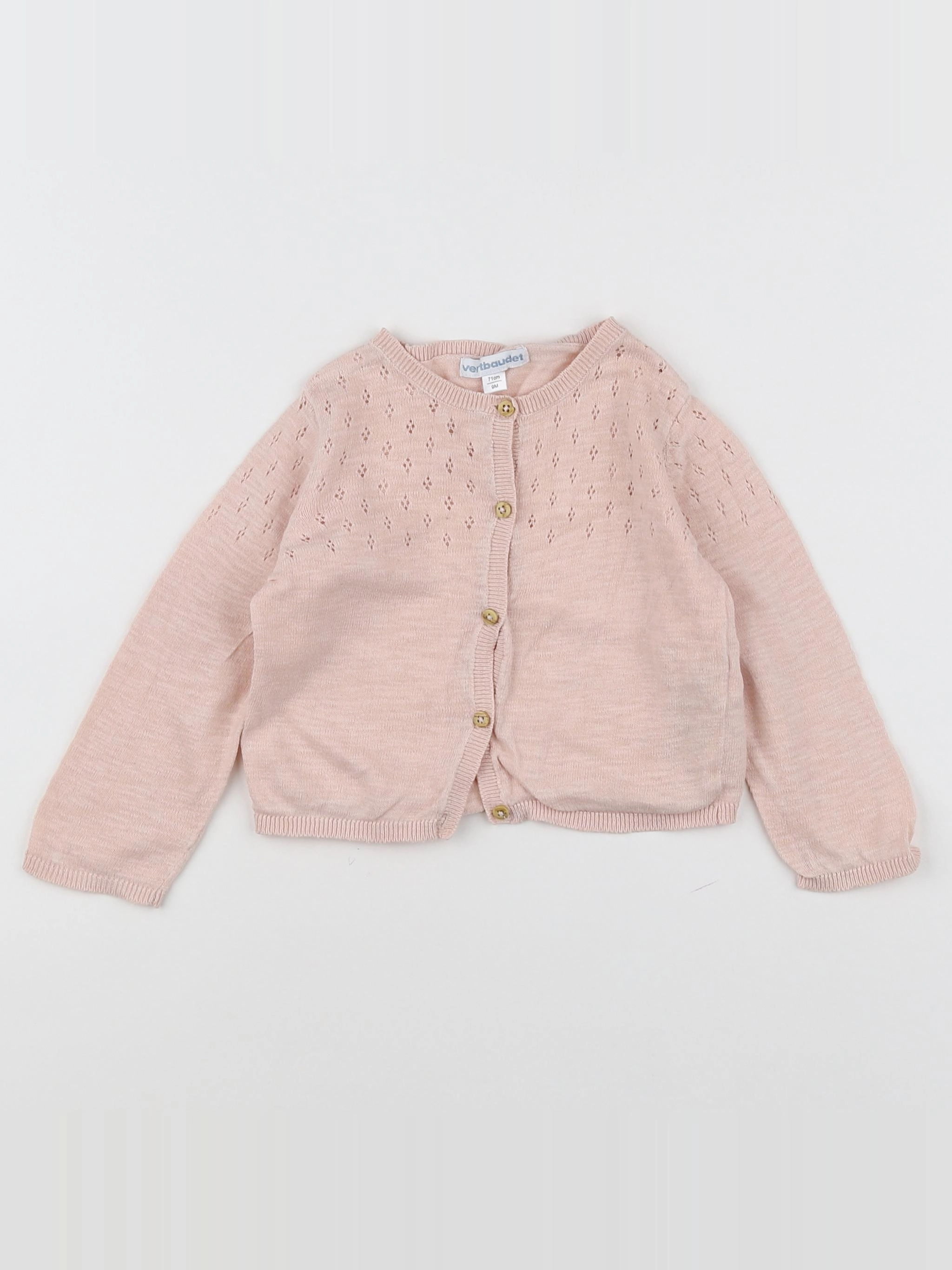 Vertbaudet - gilet rose - 9 mois