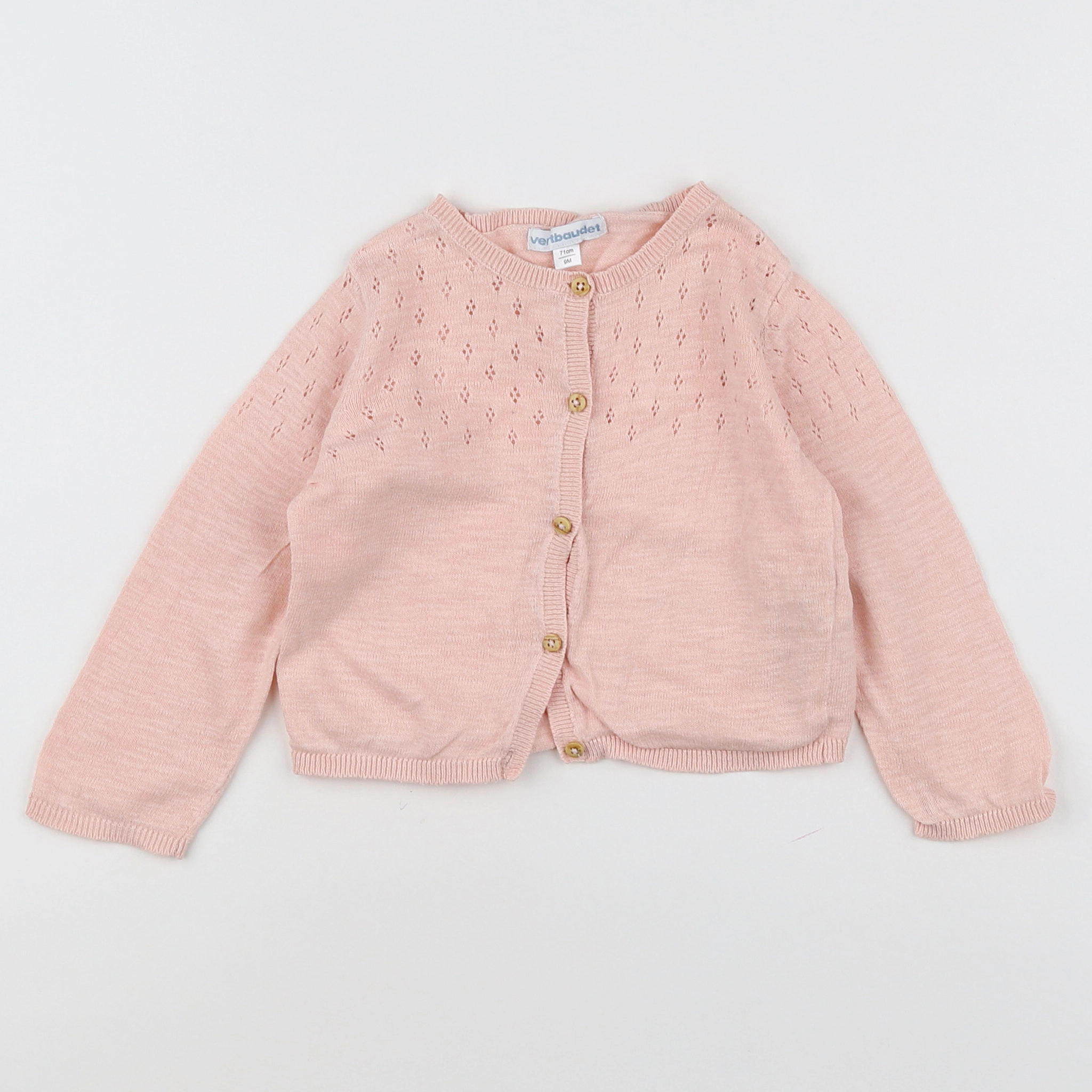 Vertbaudet - gilet rose - 9 mois