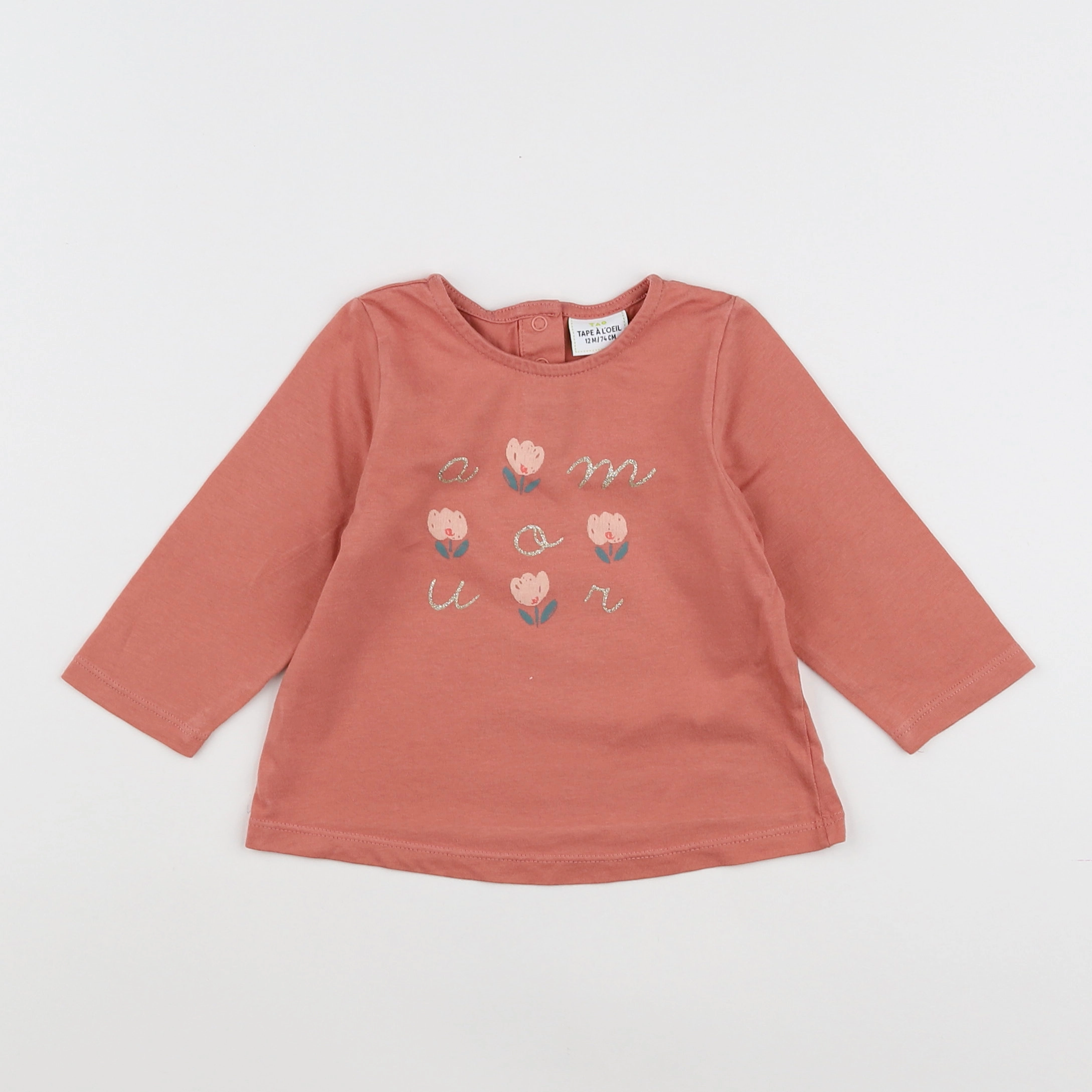 Tape à l'oeil - tee-shirt rose - 12 mois