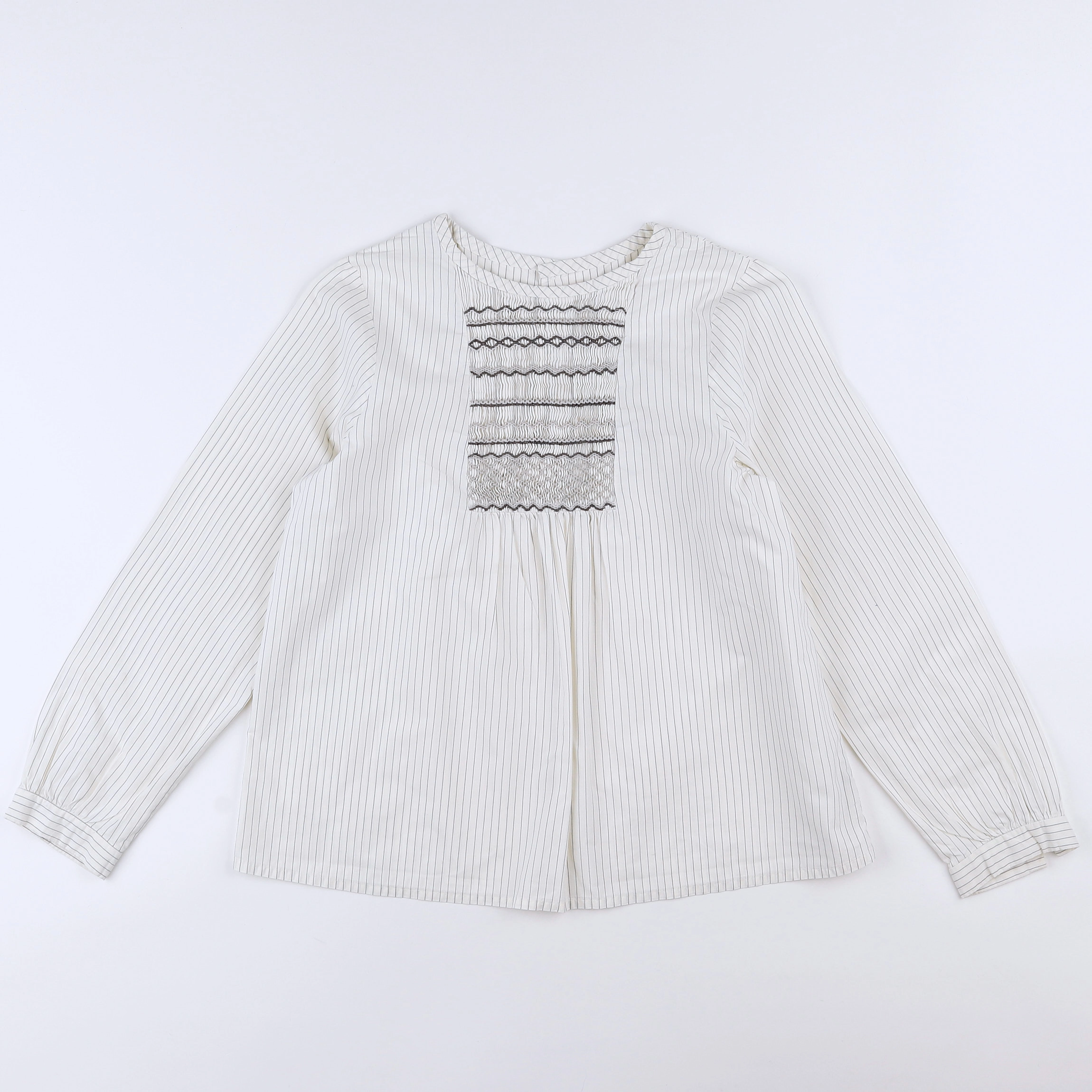 Bonpoint - blouse beige, gris - 10 ans