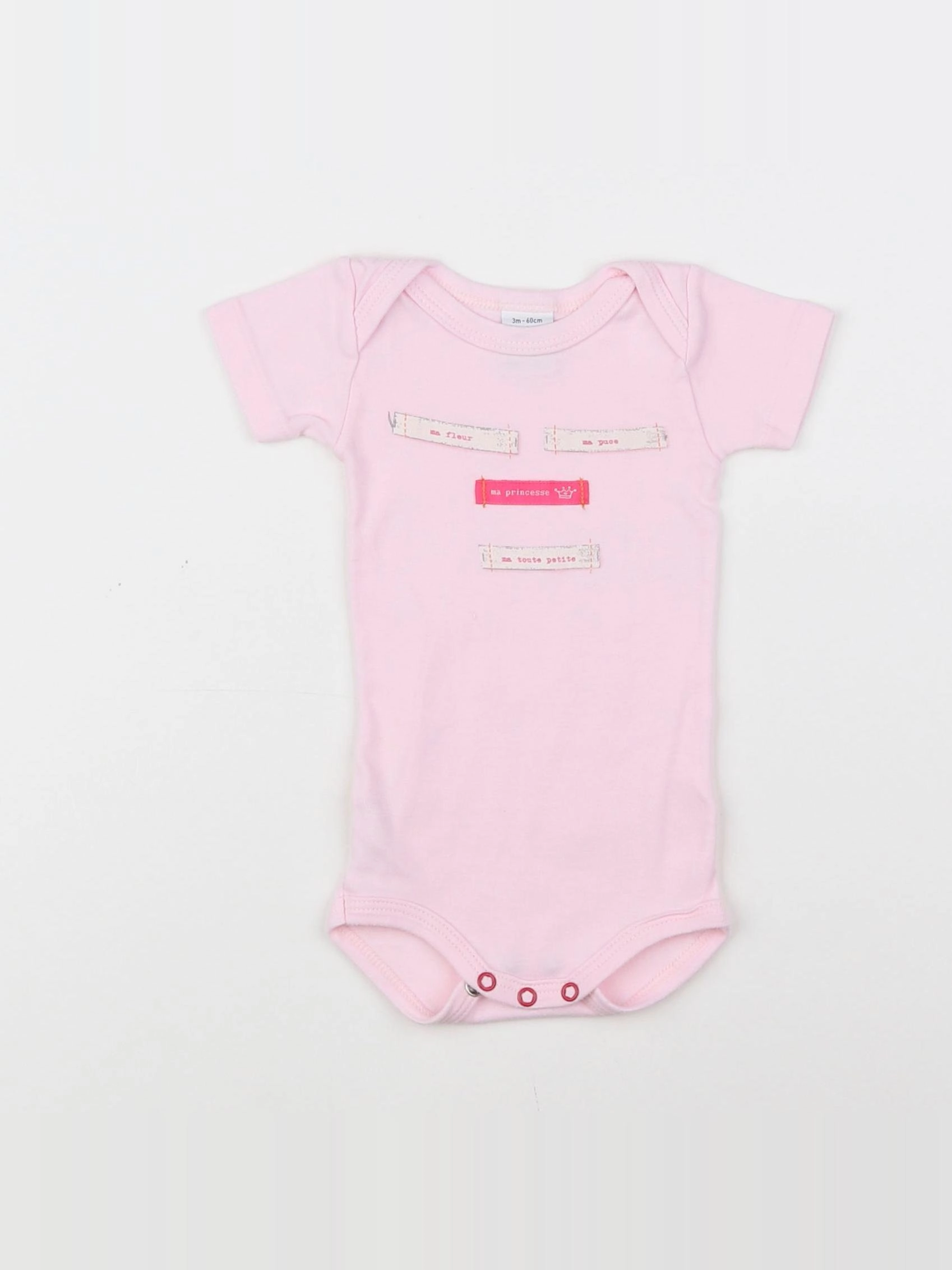 Petit Bateau - body rose - 3 mois