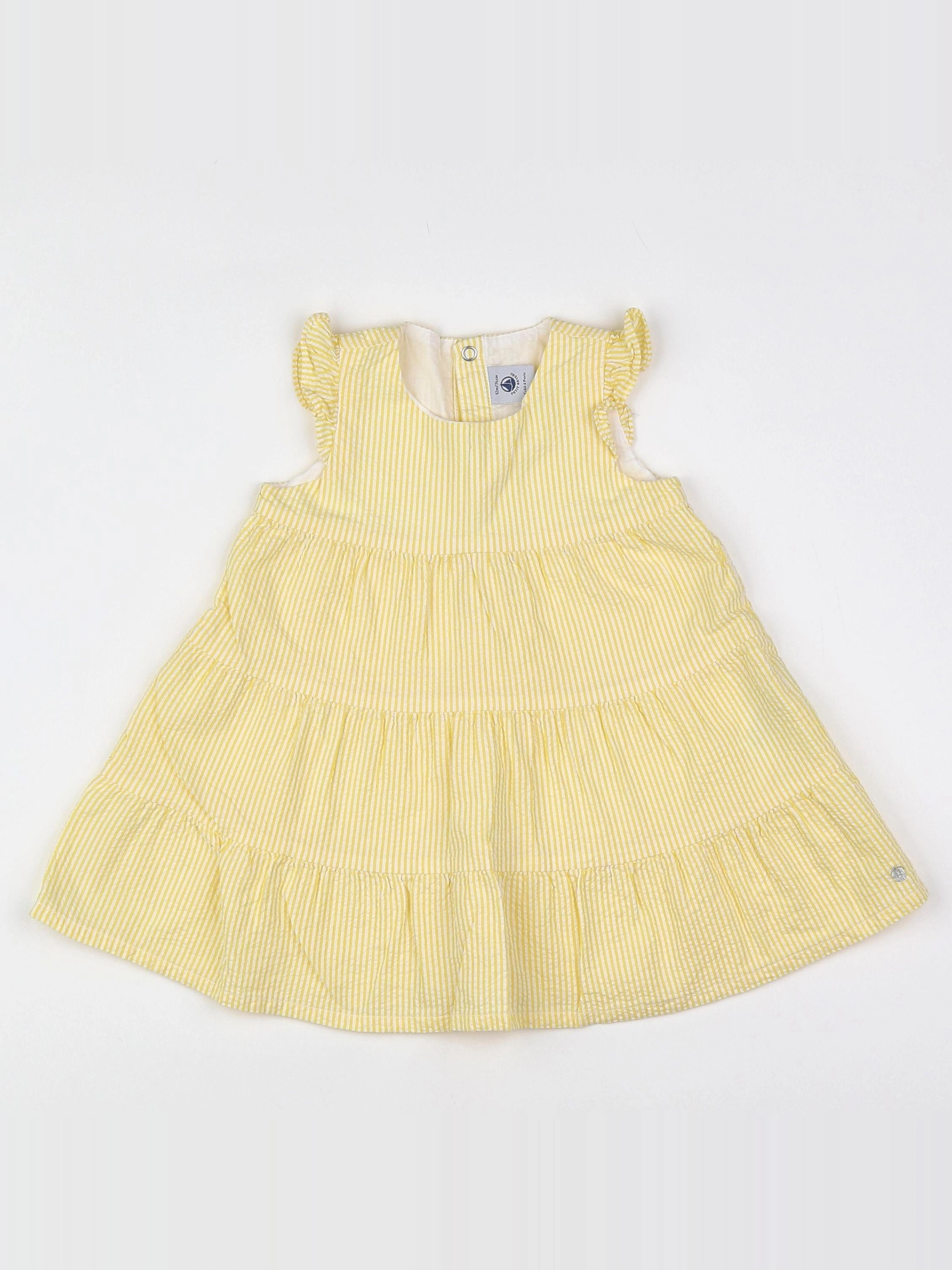 Petit Bateau - robe jaune - 12 mois