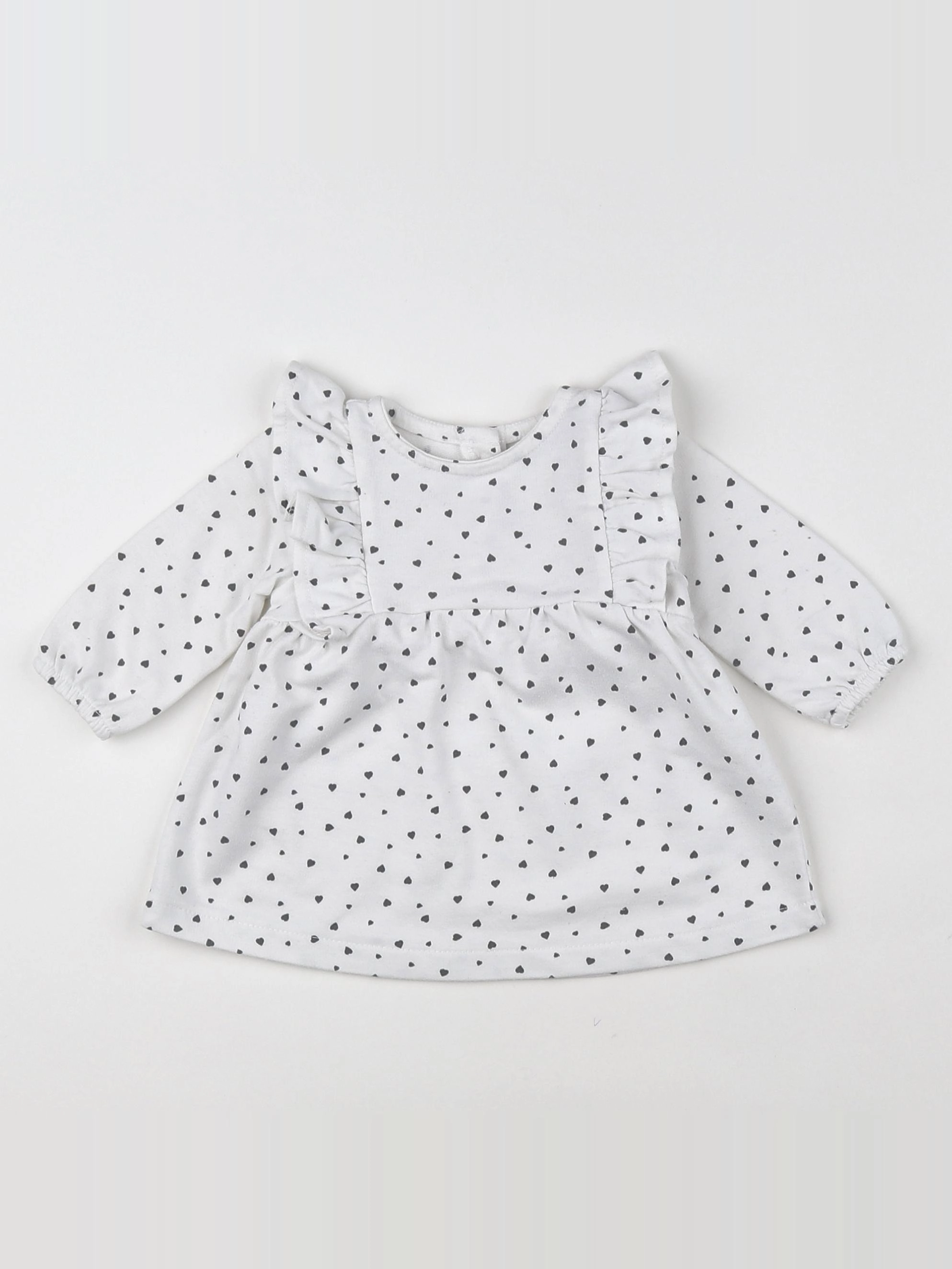 Vertbaudet - robe blanc, gris - 3 mois