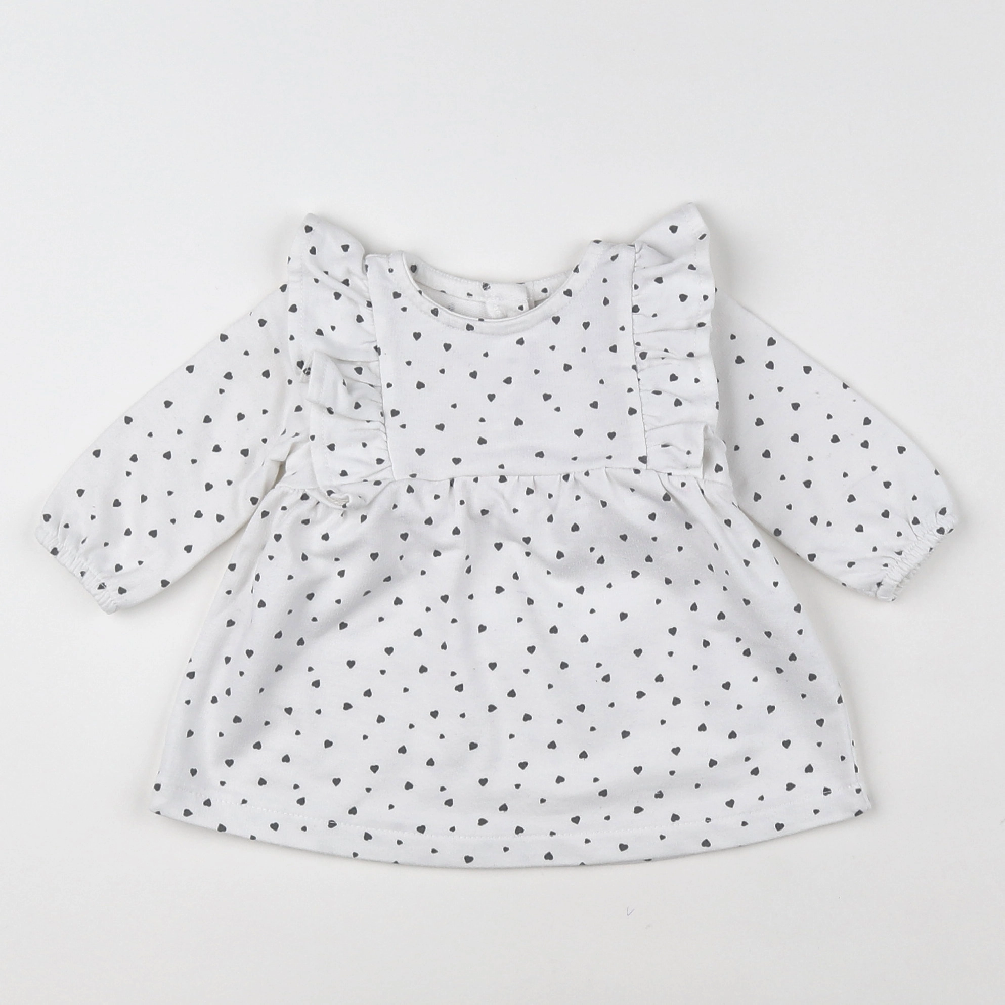 Vertbaudet - robe blanc, gris - 3 mois