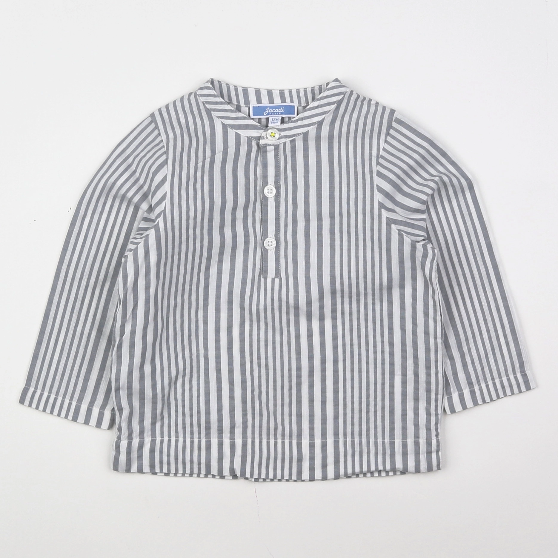 Jacadi - chemise blanc, gris - 12 mois