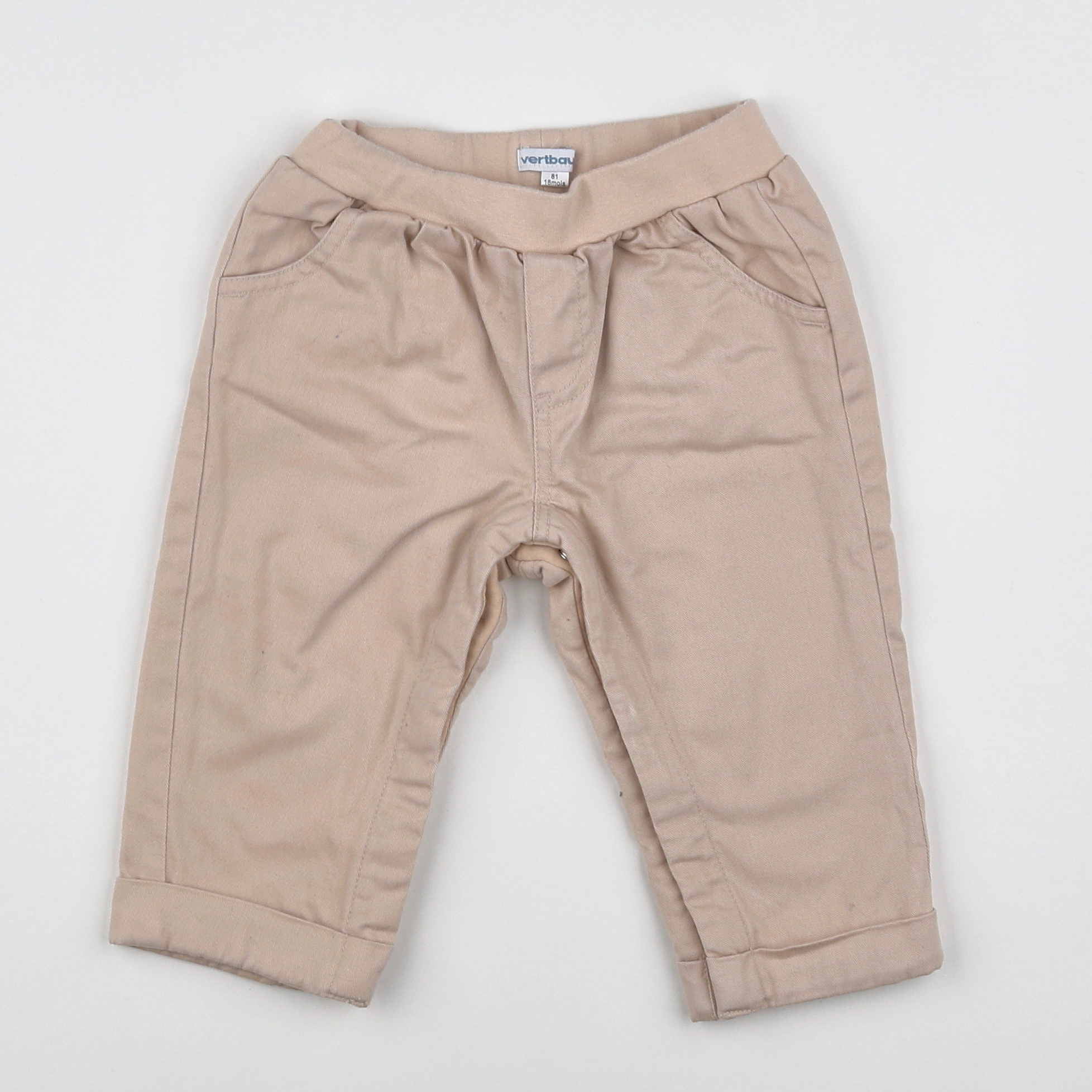 Vertbaudet - pantalon beige - 18 mois