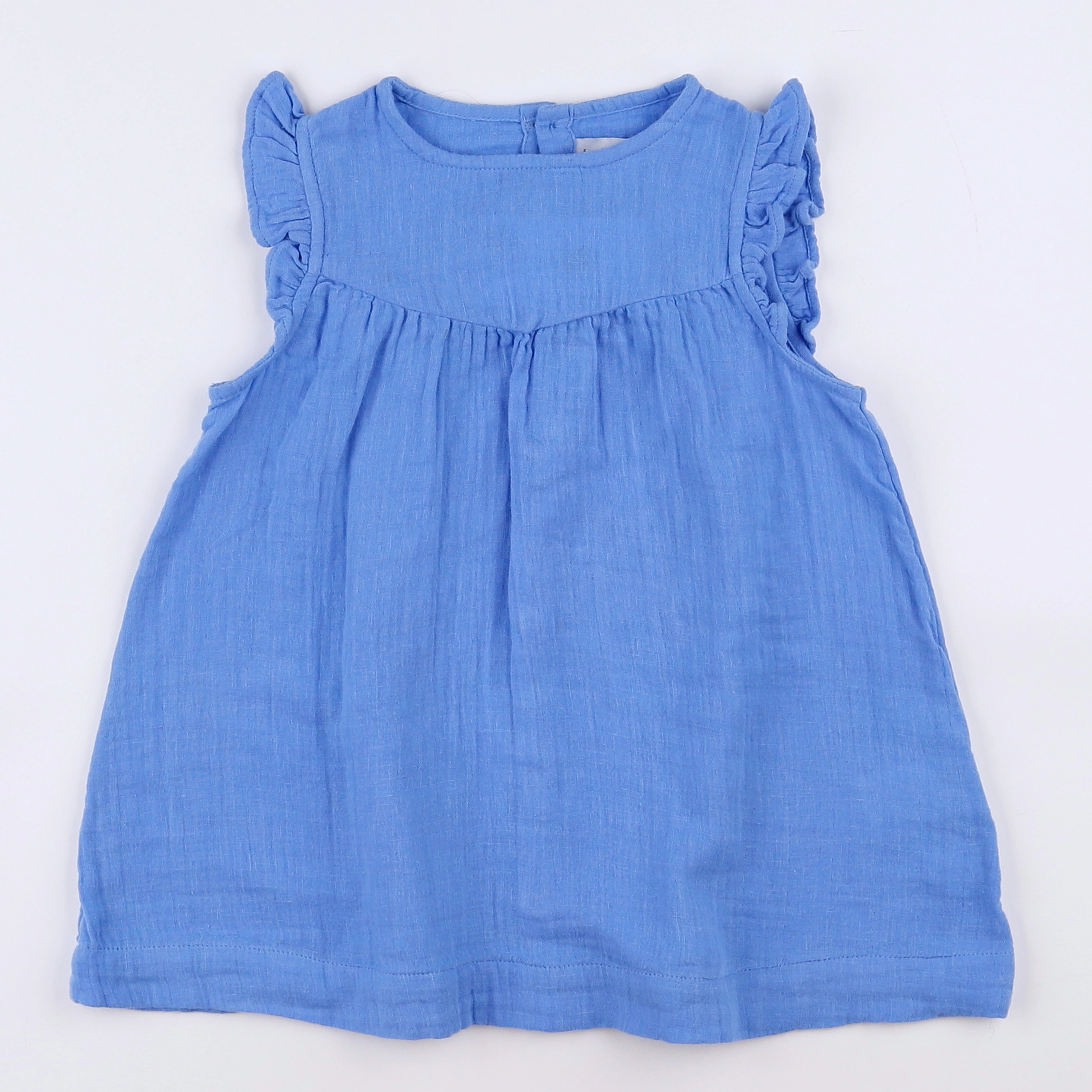 Petit Bateau - robe bleu (état neuf) - 12 mois