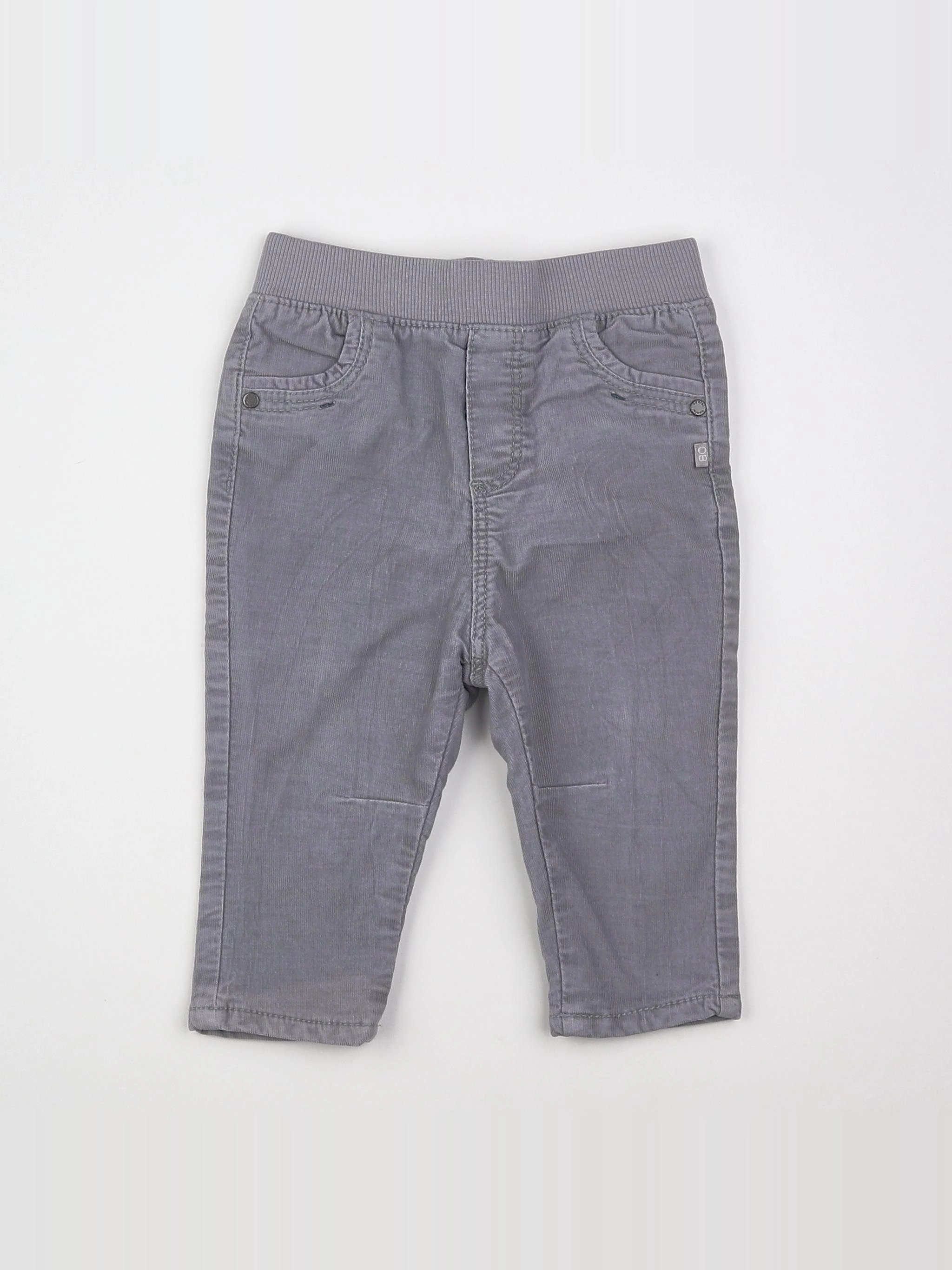 Obaïbi - pantalon doublé gris - 12 mois