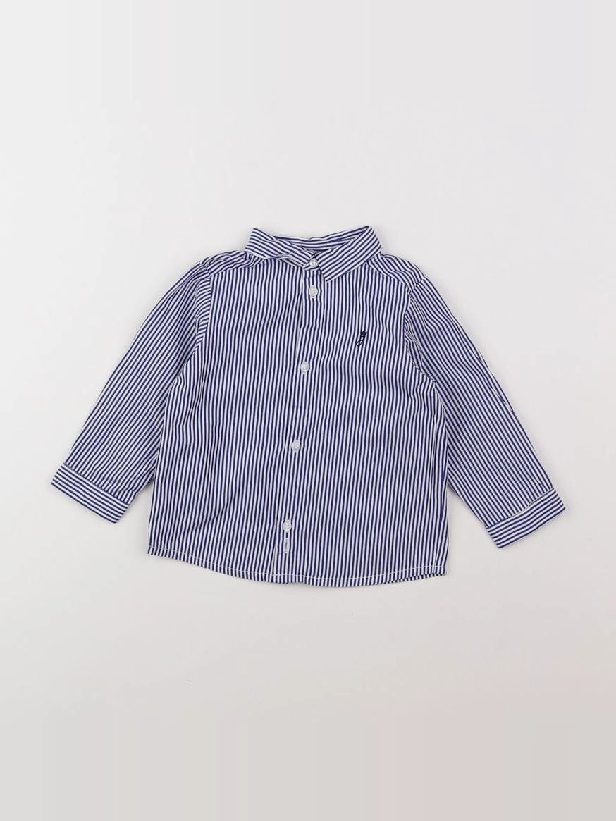 Jacadi - chemise blanc, bleu - 12 mois