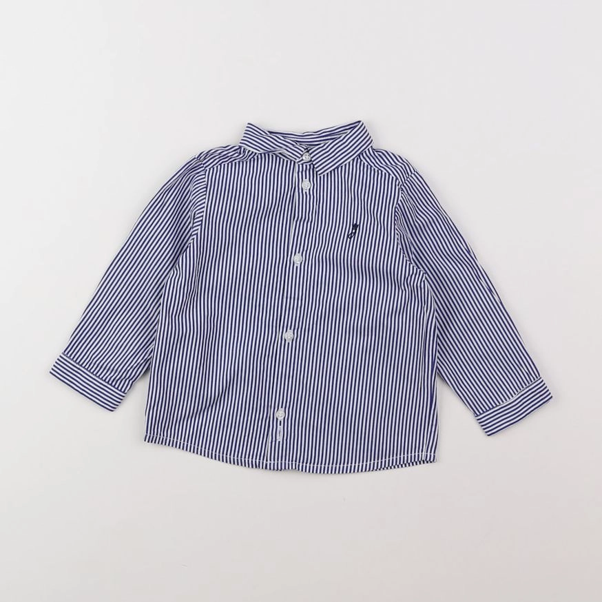 Jacadi - chemise blanc, bleu - 12 mois