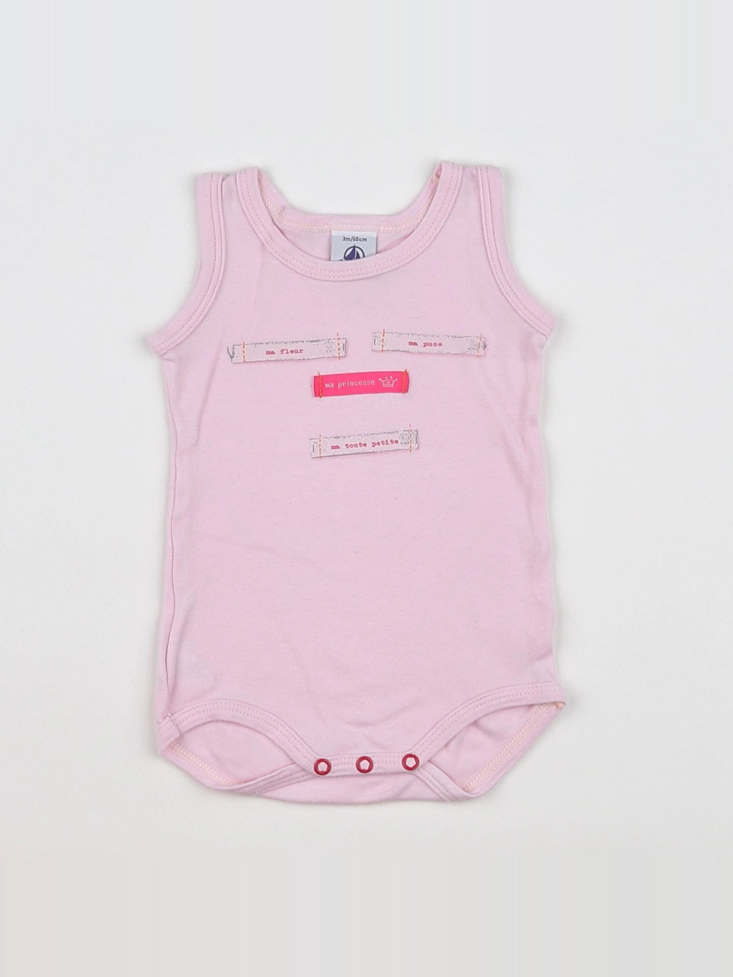 Petit Bateau - body rose - 3 mois