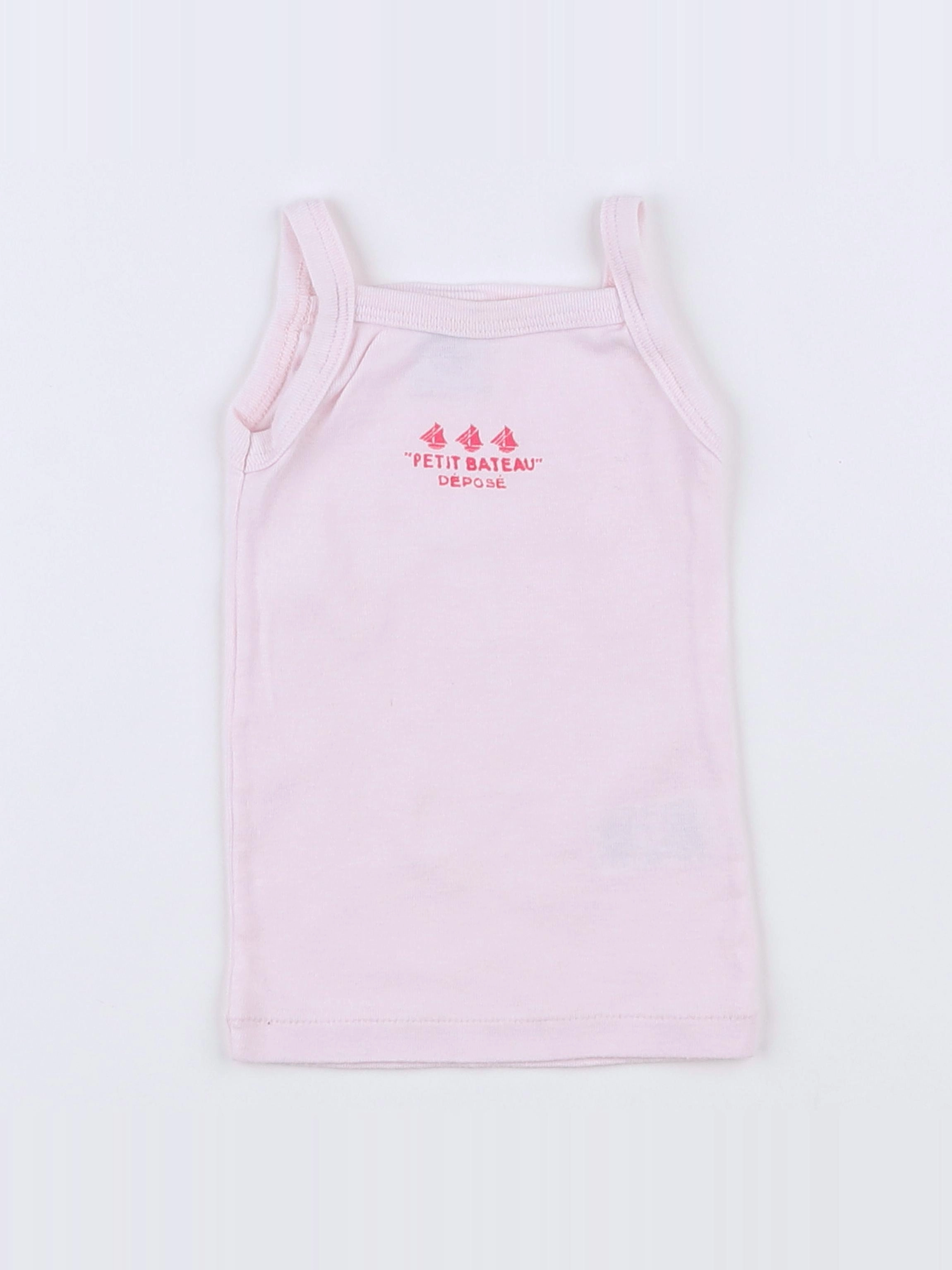 Petit Bateau - maillot de corps rose - 12 mois