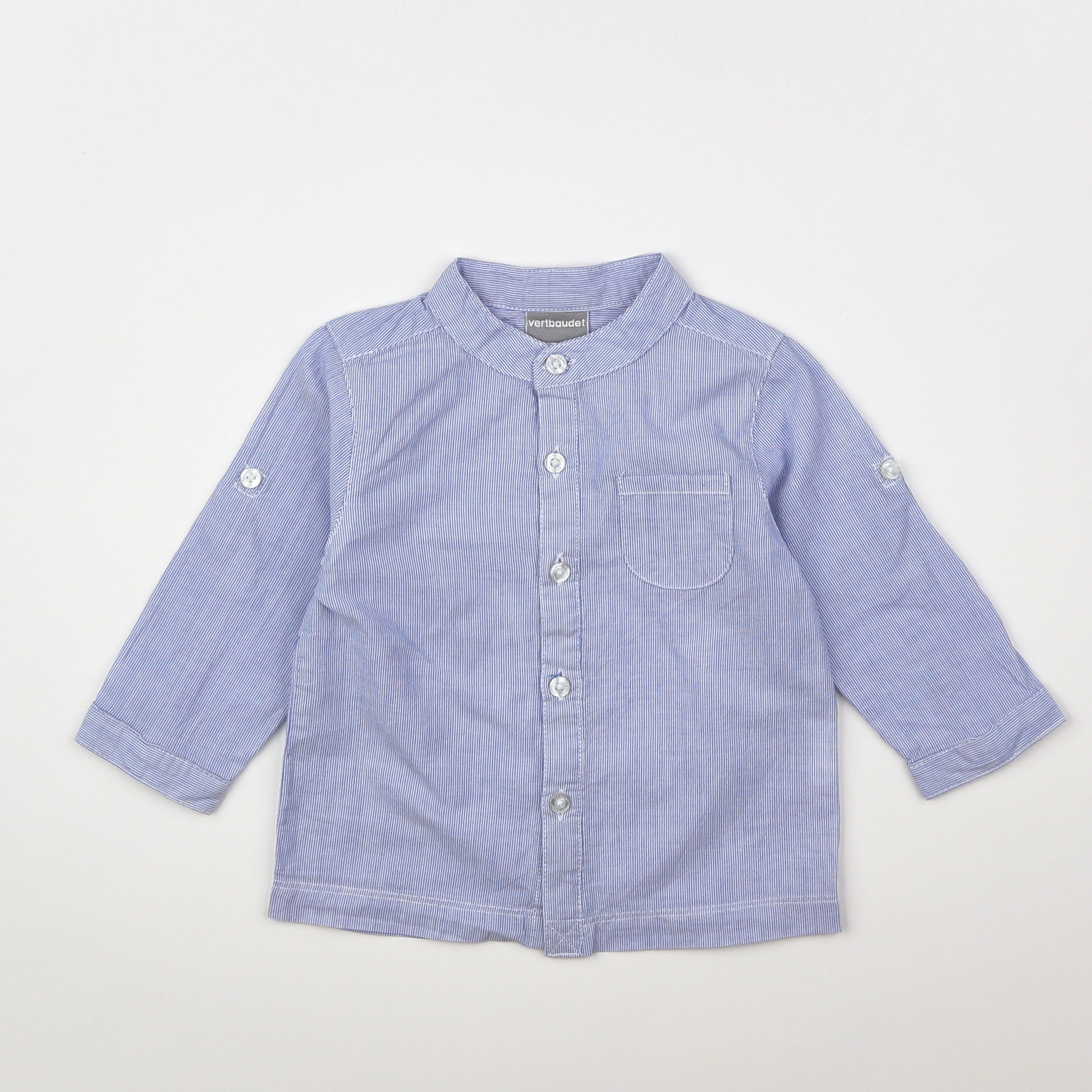 Vertbaudet - chemise bleu - 9 mois