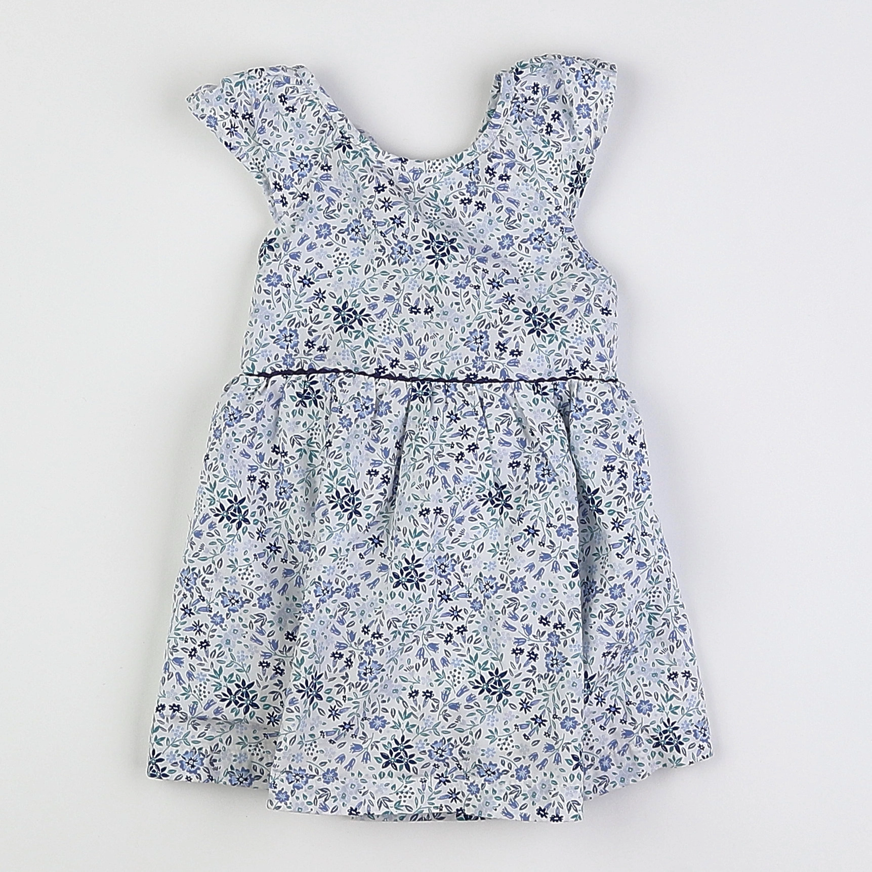 Vertbaudet - robe blanc, bleu - 12 mois
