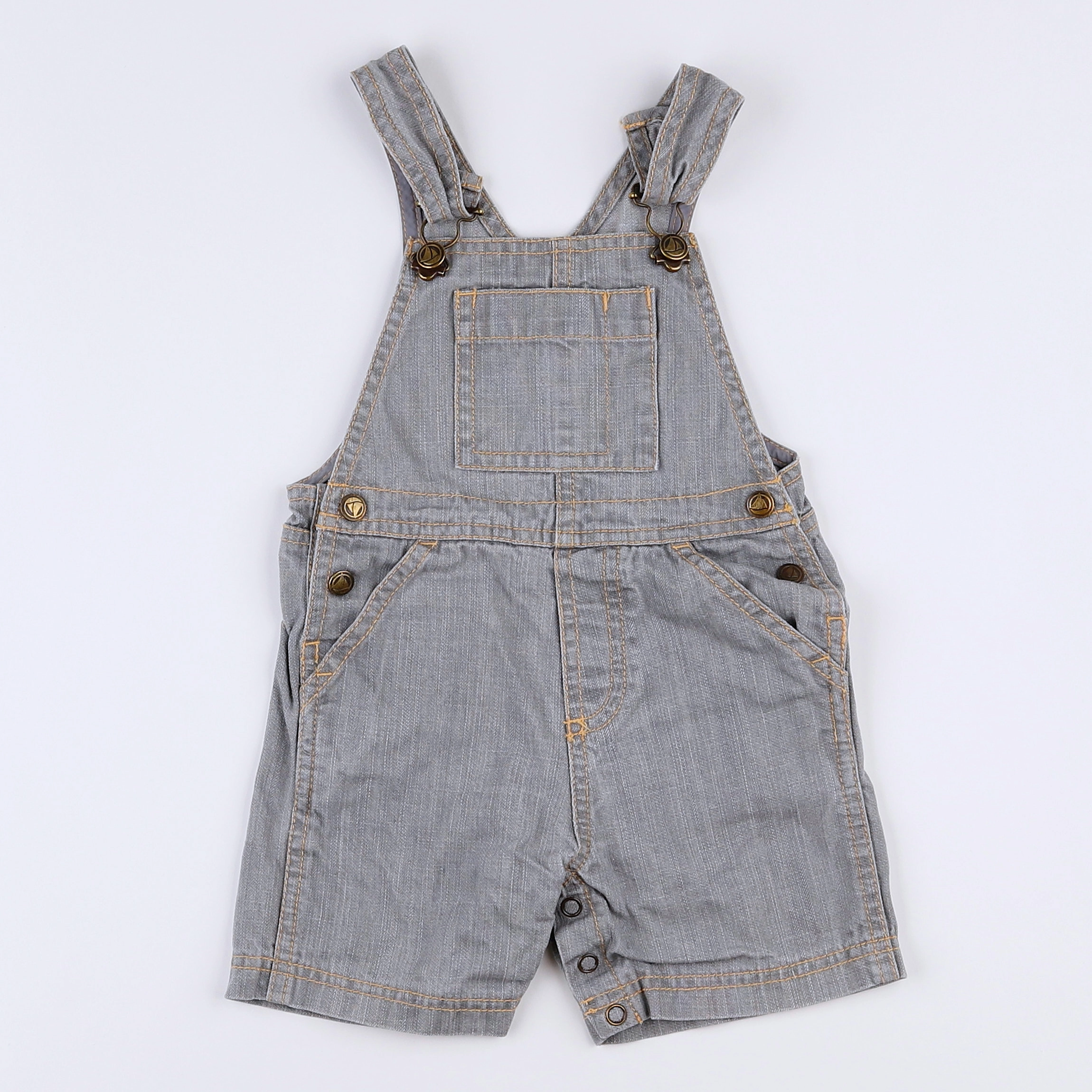 Petit Bateau - salopette gris - 12 mois
