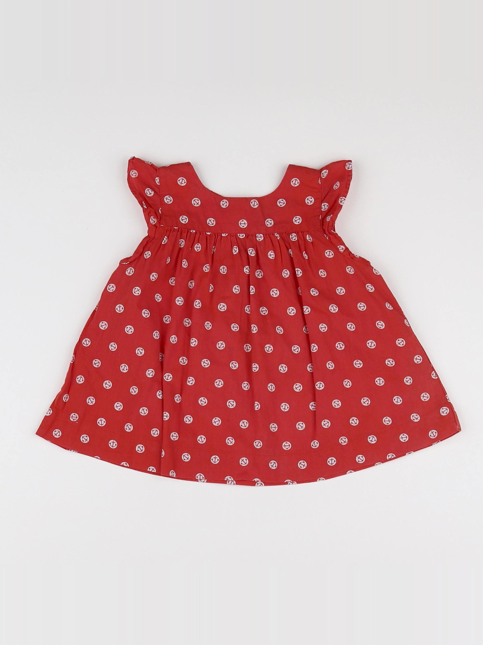 Boutchou - robe rouge, blanc - 18 mois