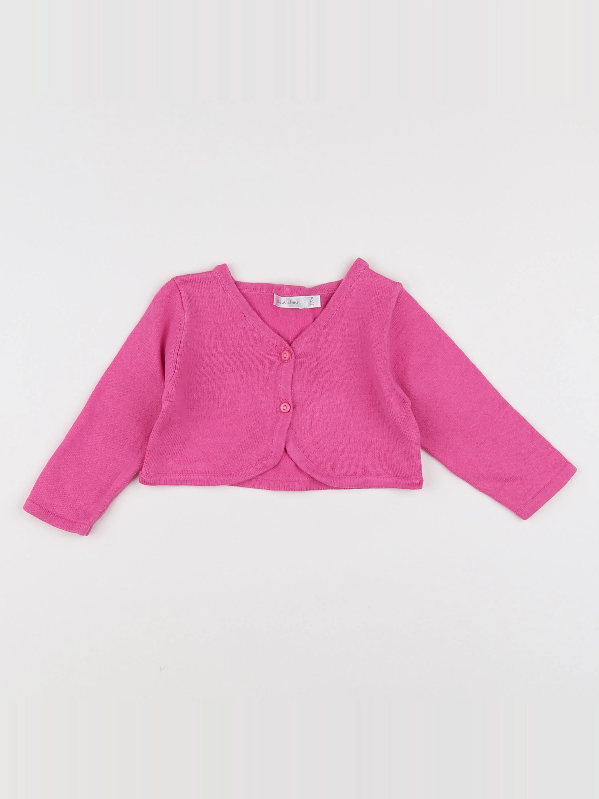 Boutchou - gilet rose - 12 mois