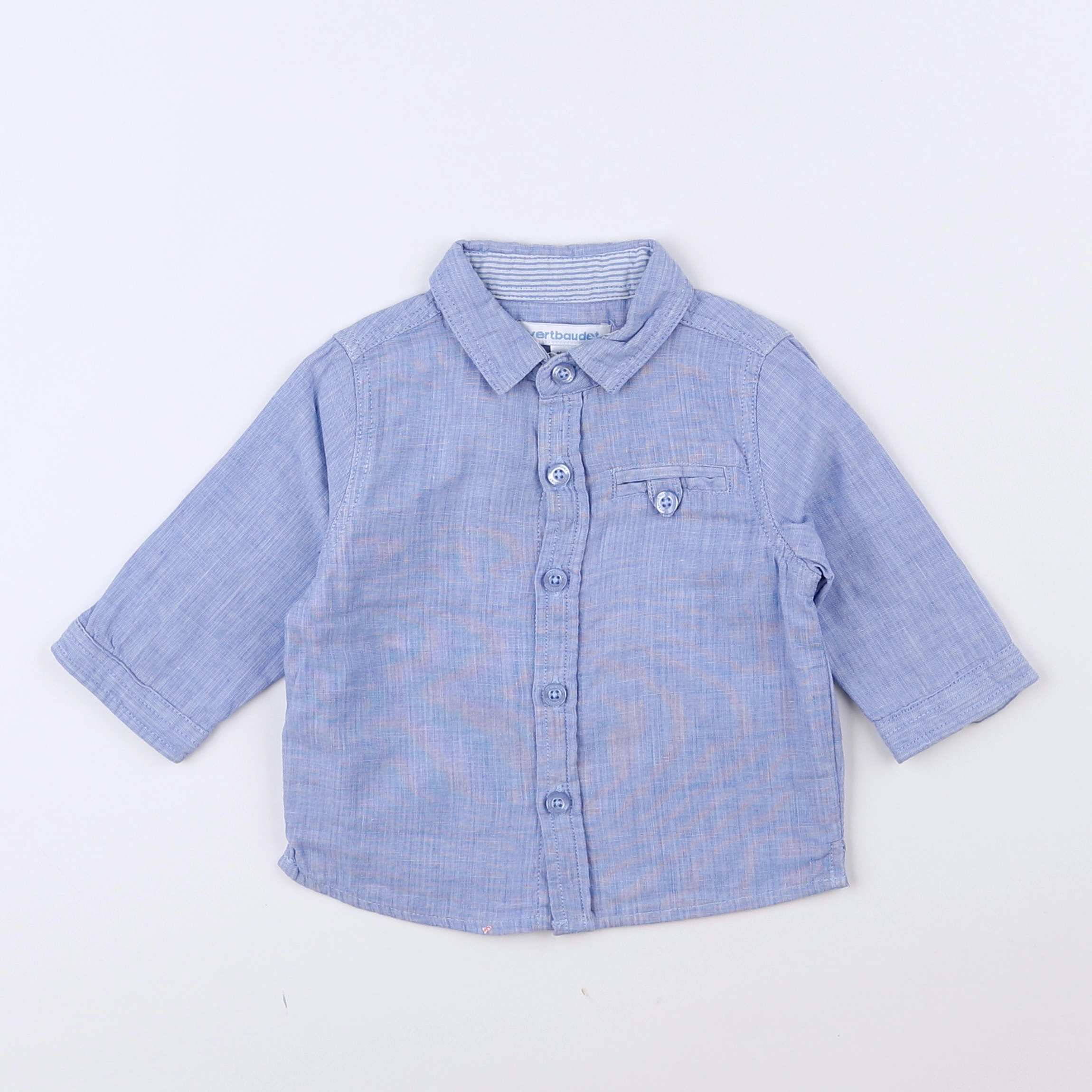 Vertbaudet - chemise bleu - 3 mois