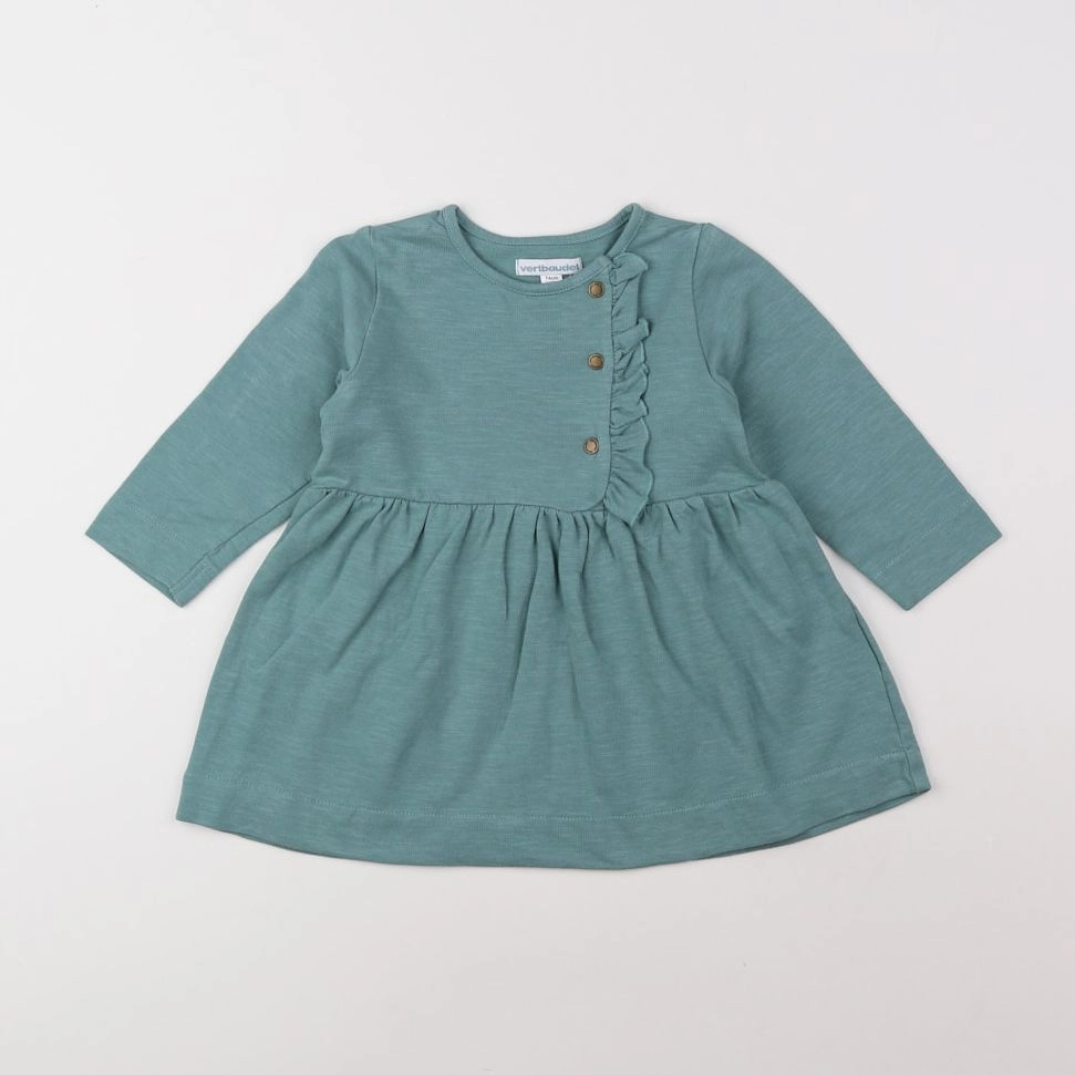 Vertbaudet - robe vert - 12 mois