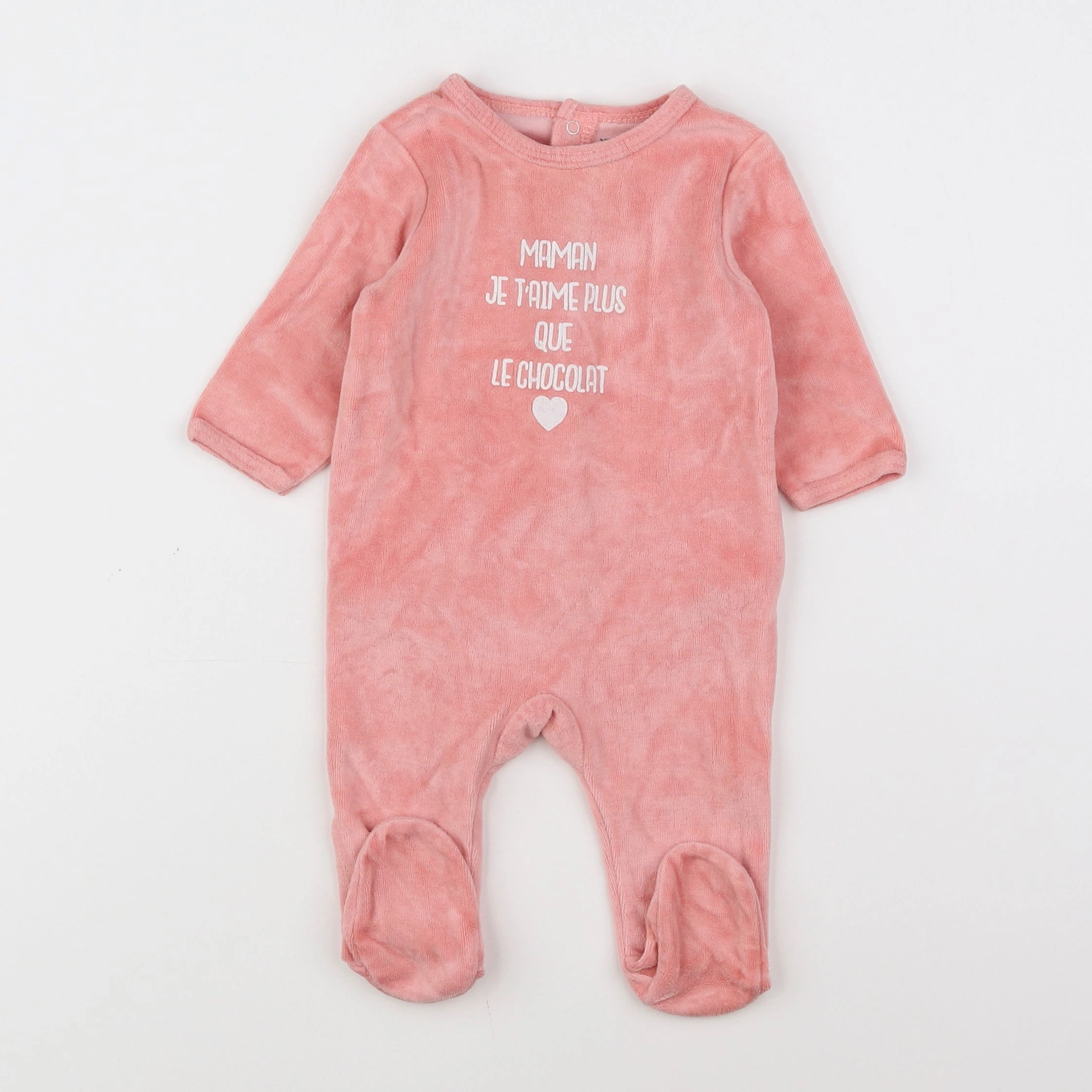 Vertbaudet - pyjama velours rose - 3 mois