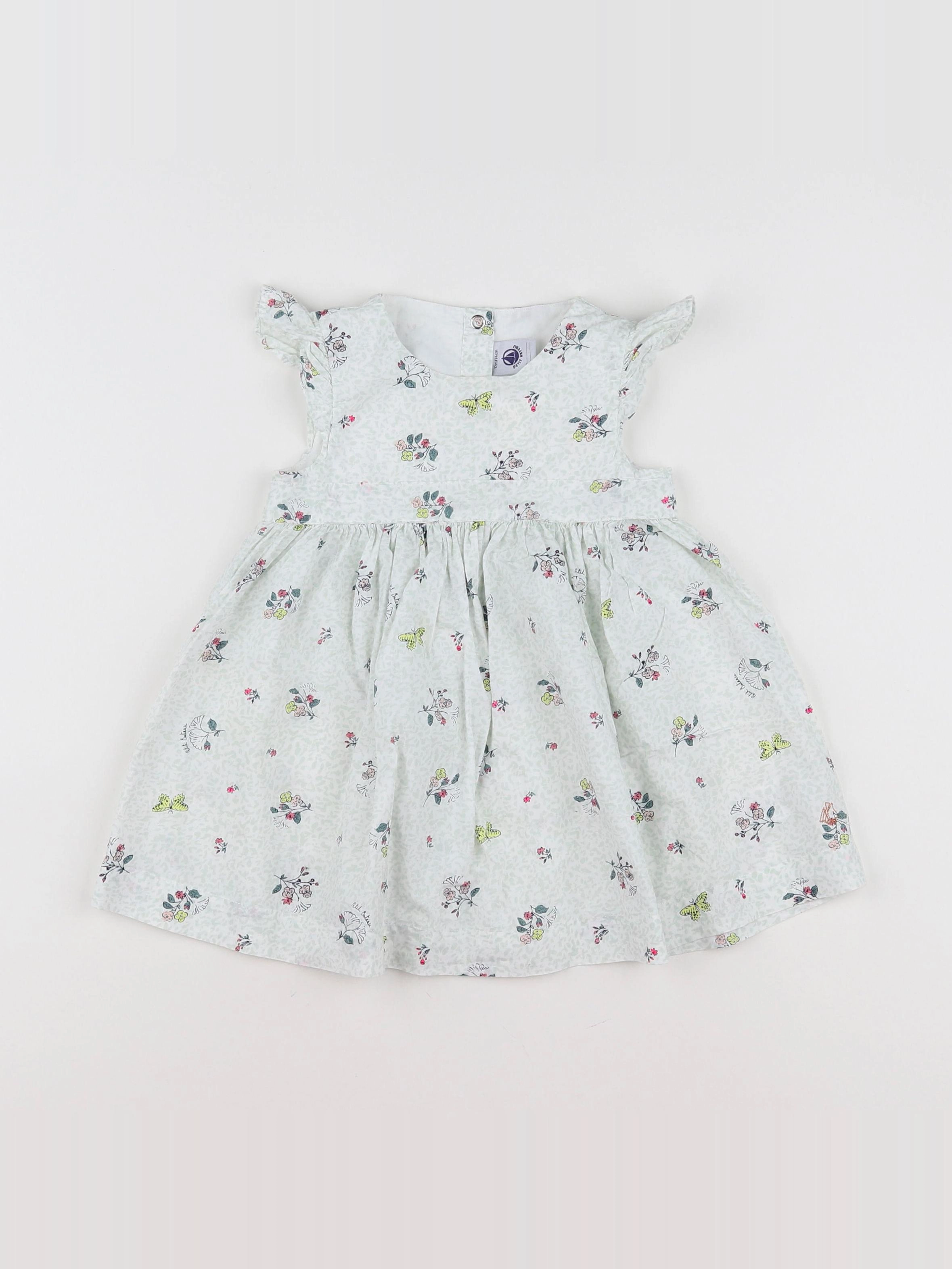 Petit Bateau - robe blanc - 12 mois