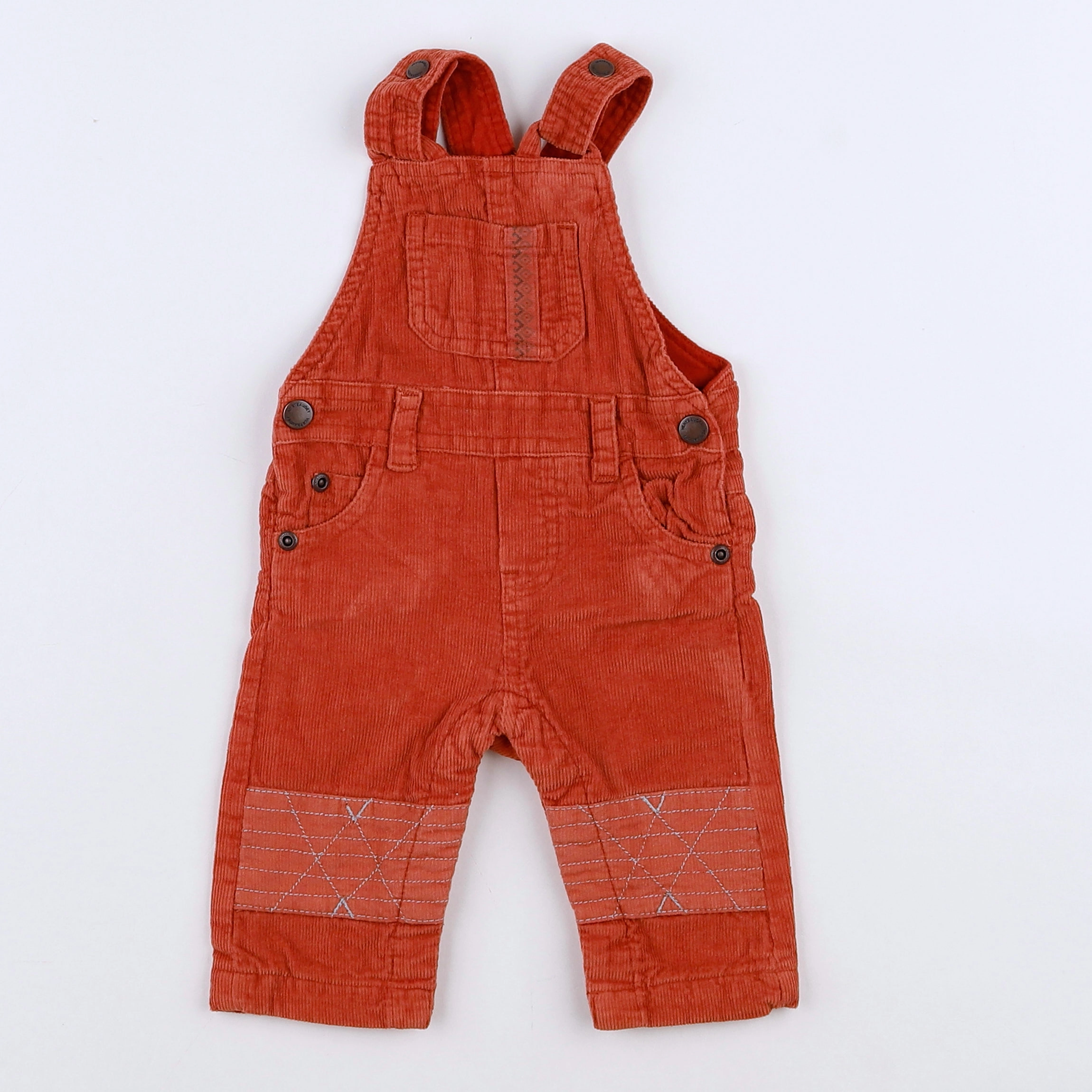 Vertbaudet - salopette orange - 3 mois