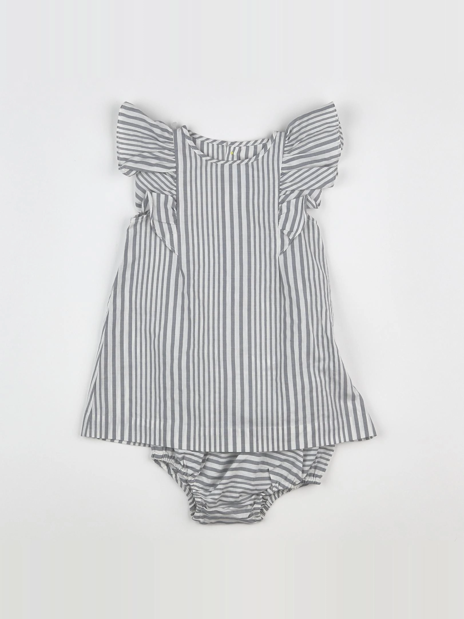 Jacadi - robe blanc, gris - 18 mois
