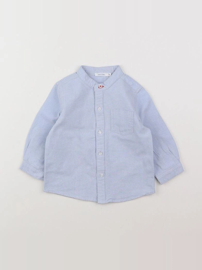 Boutchou - chemise bleu - 12 mois