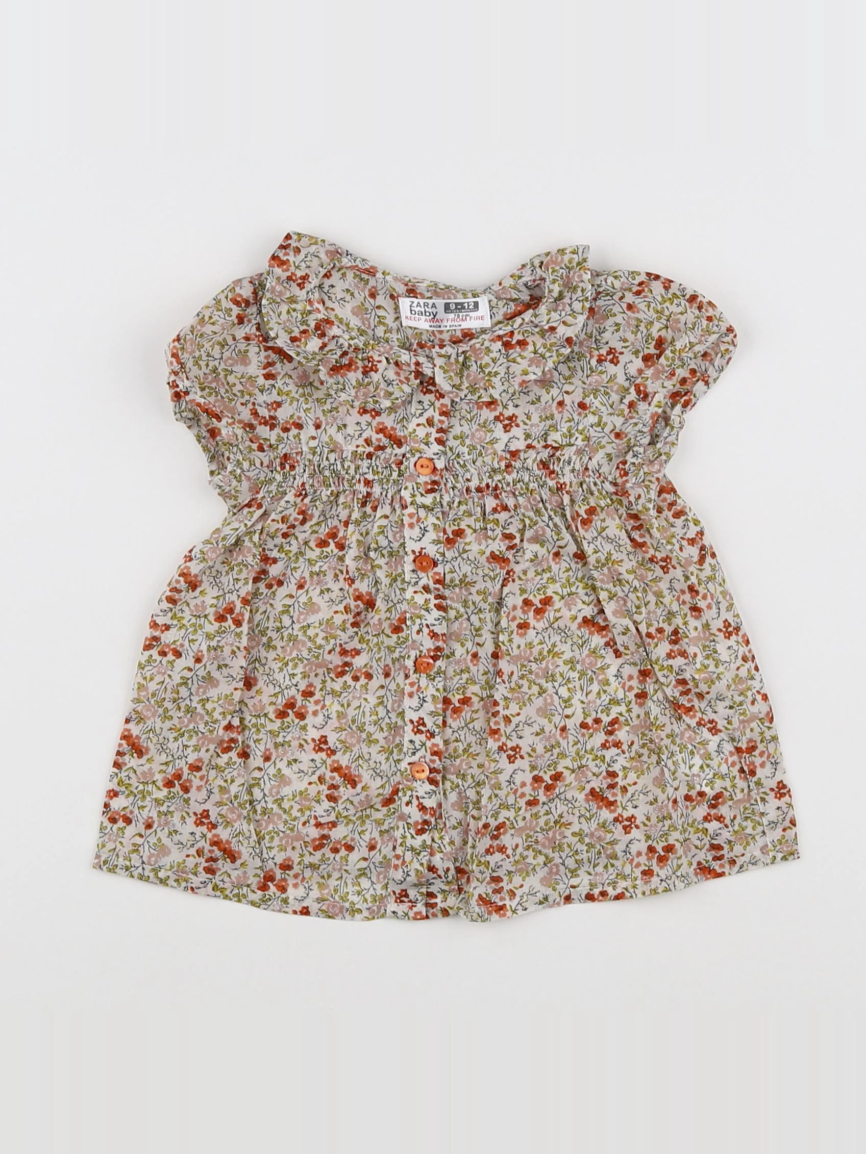 Zara - blouse orange - 9/12 mois