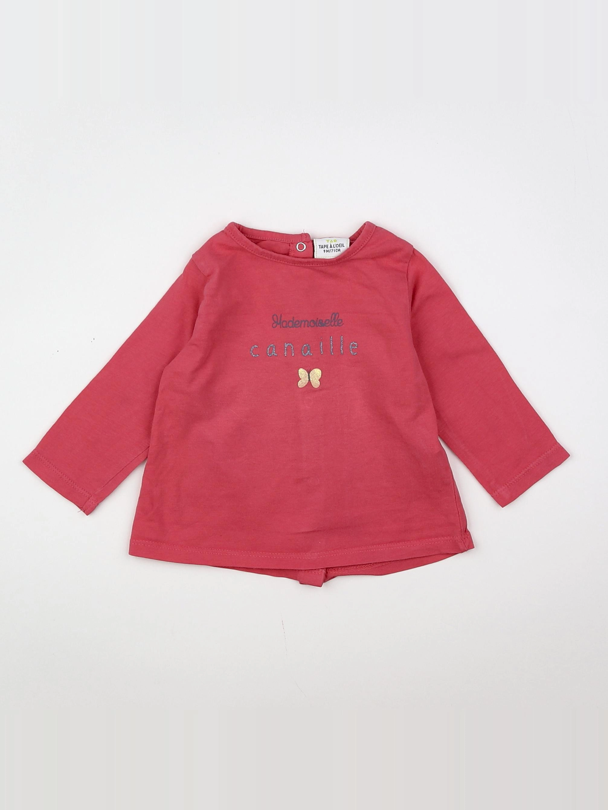 Tape à l'oeil - tee-shirt rose - 9 mois