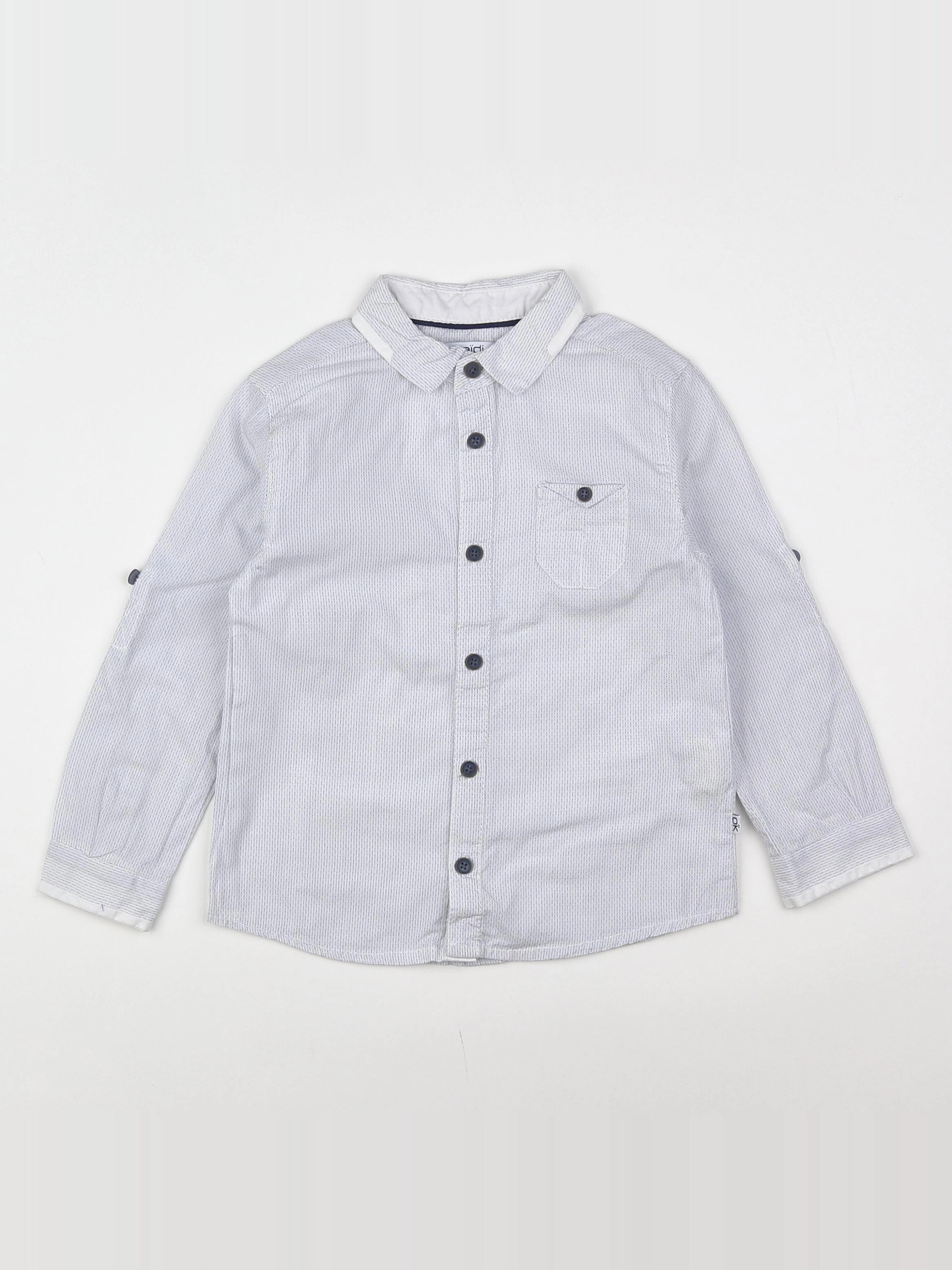 Okaidi - chemise blanc, bleu - 3 ans
