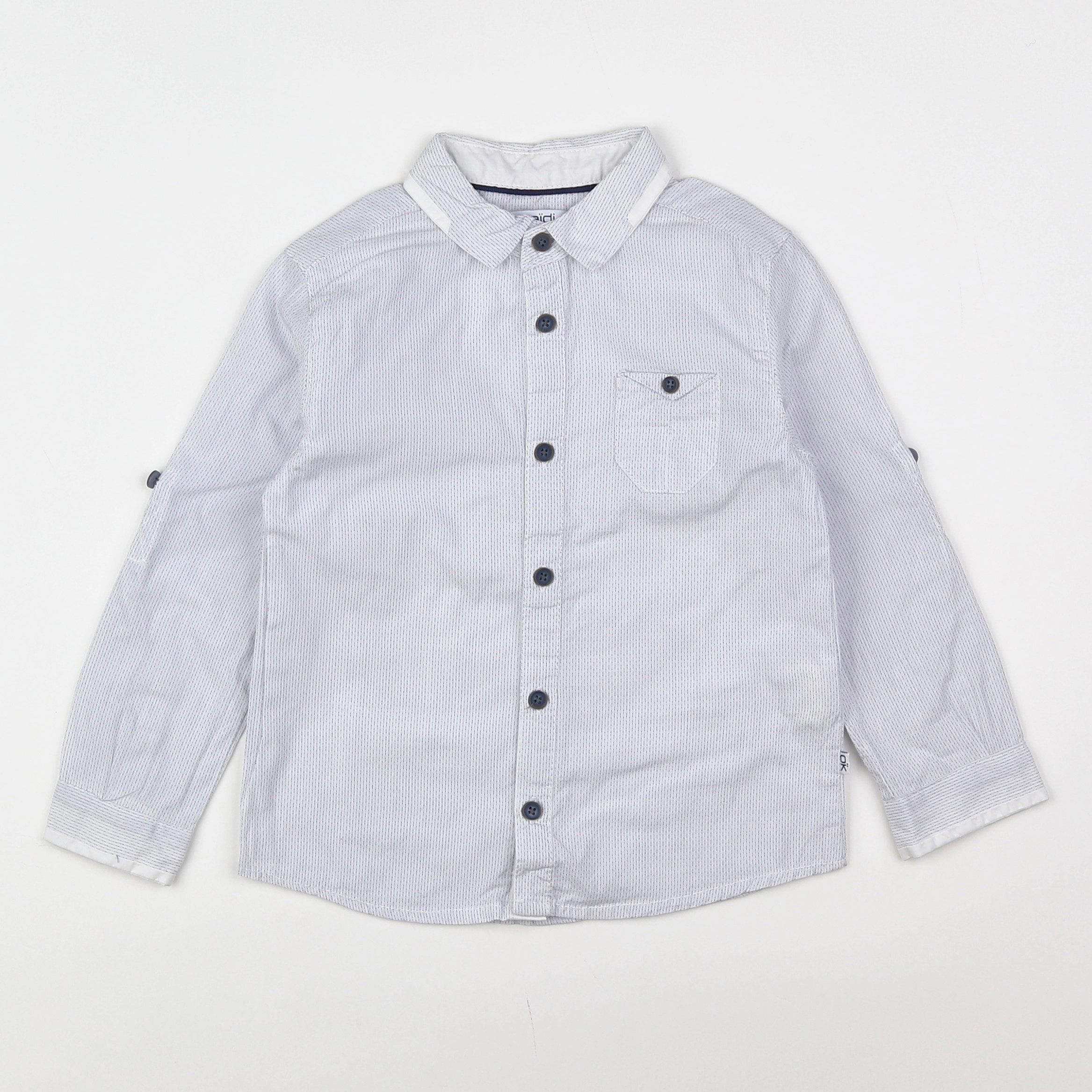 Okaidi - chemise blanc, bleu - 3 ans