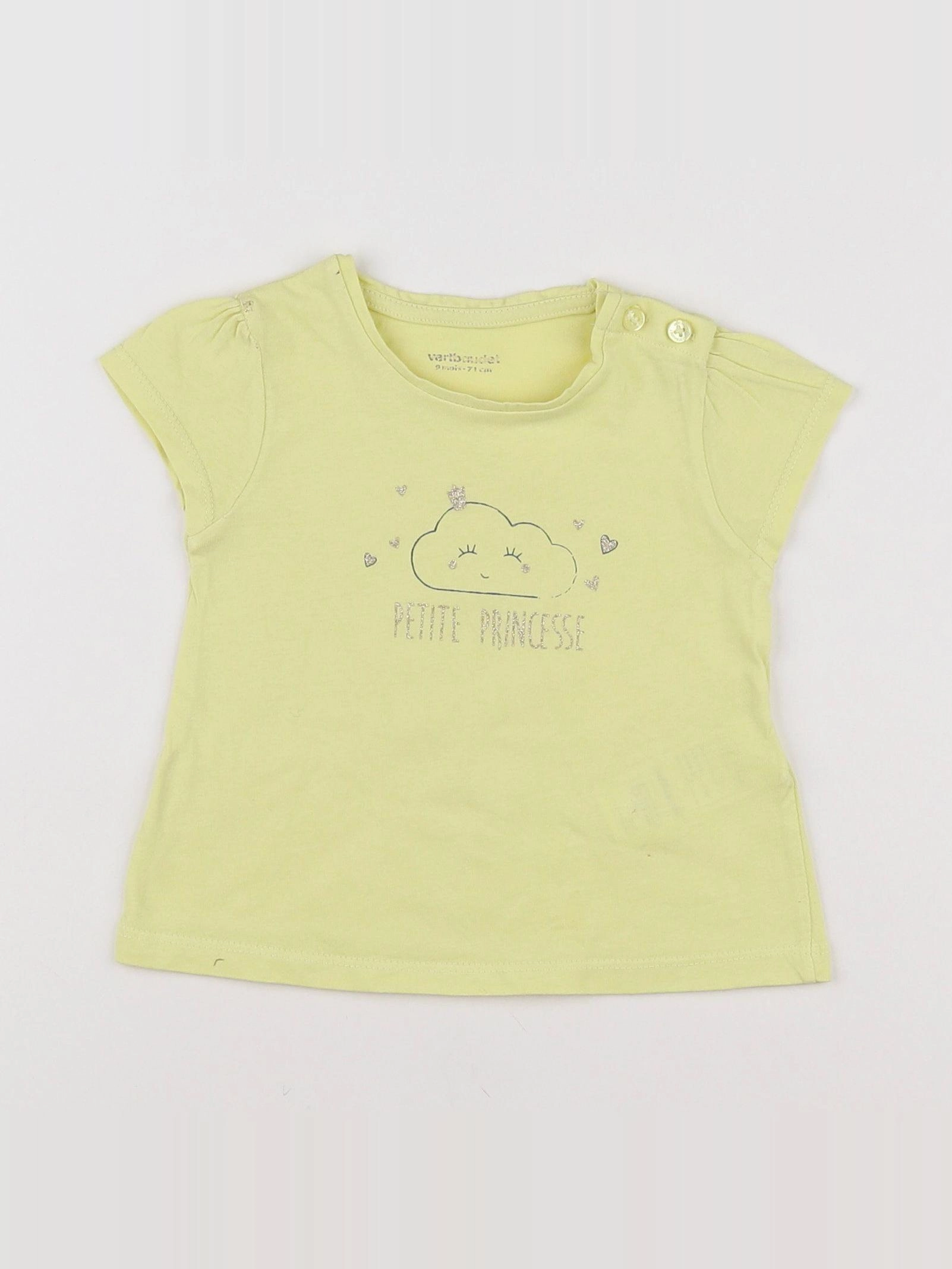 Vertbaudet - tee-shirt jaune - 9 mois