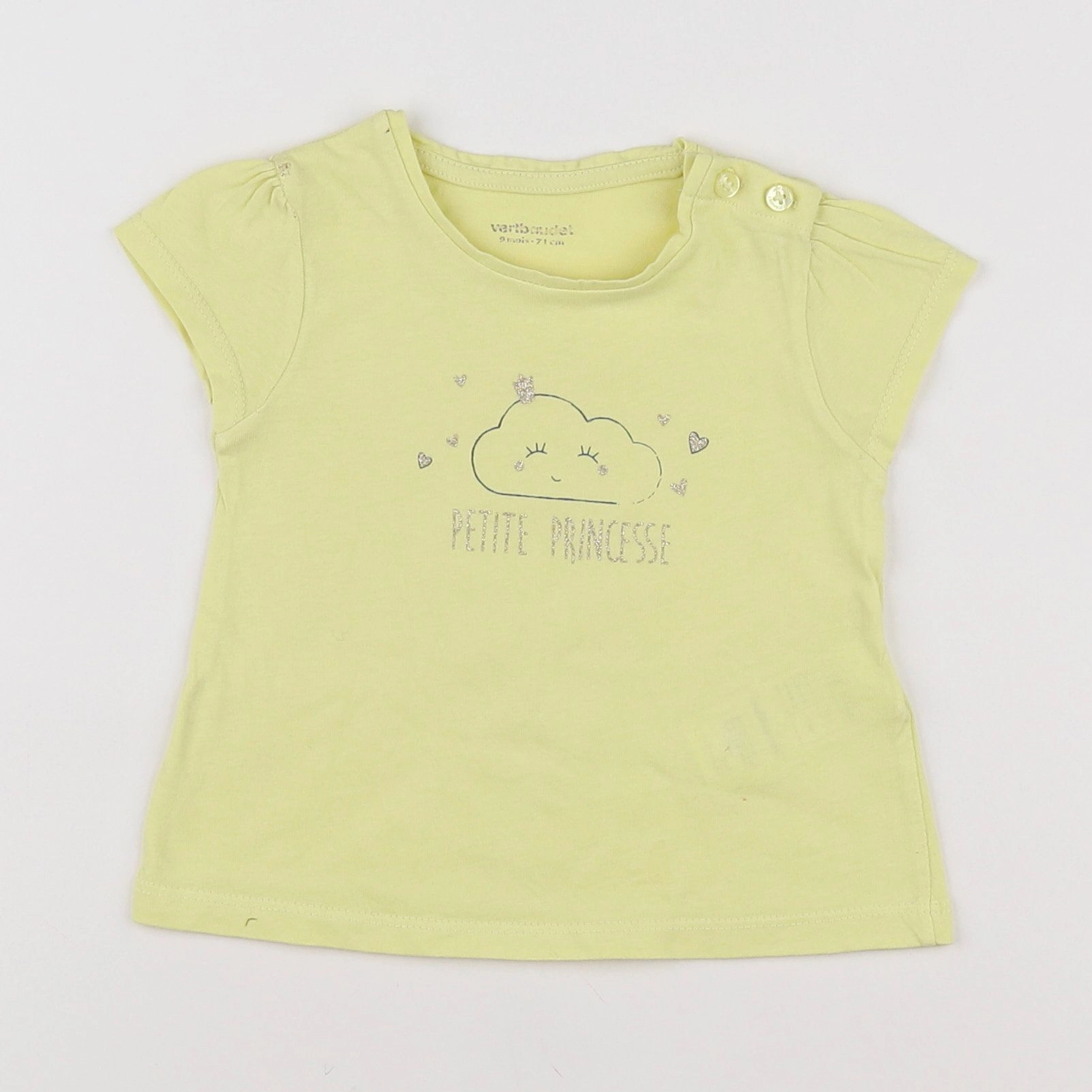 Vertbaudet - tee-shirt jaune - 9 mois