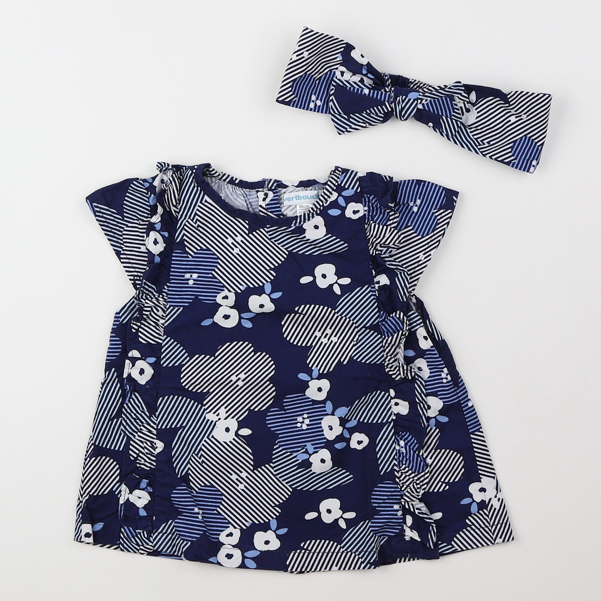 Vertbaudet - blouse bleu - 2 ans