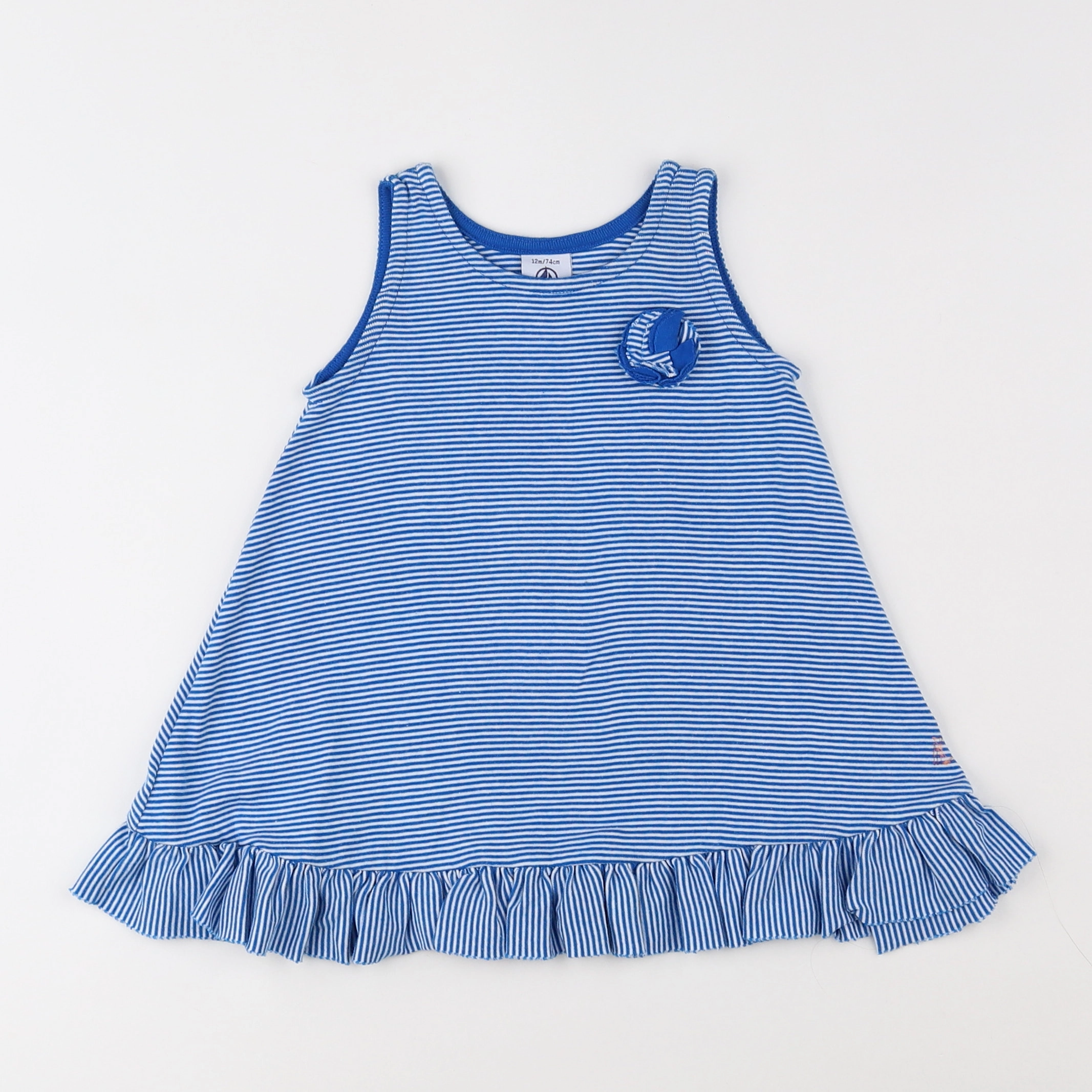 Petit Bateau - robe bleu - 12 mois