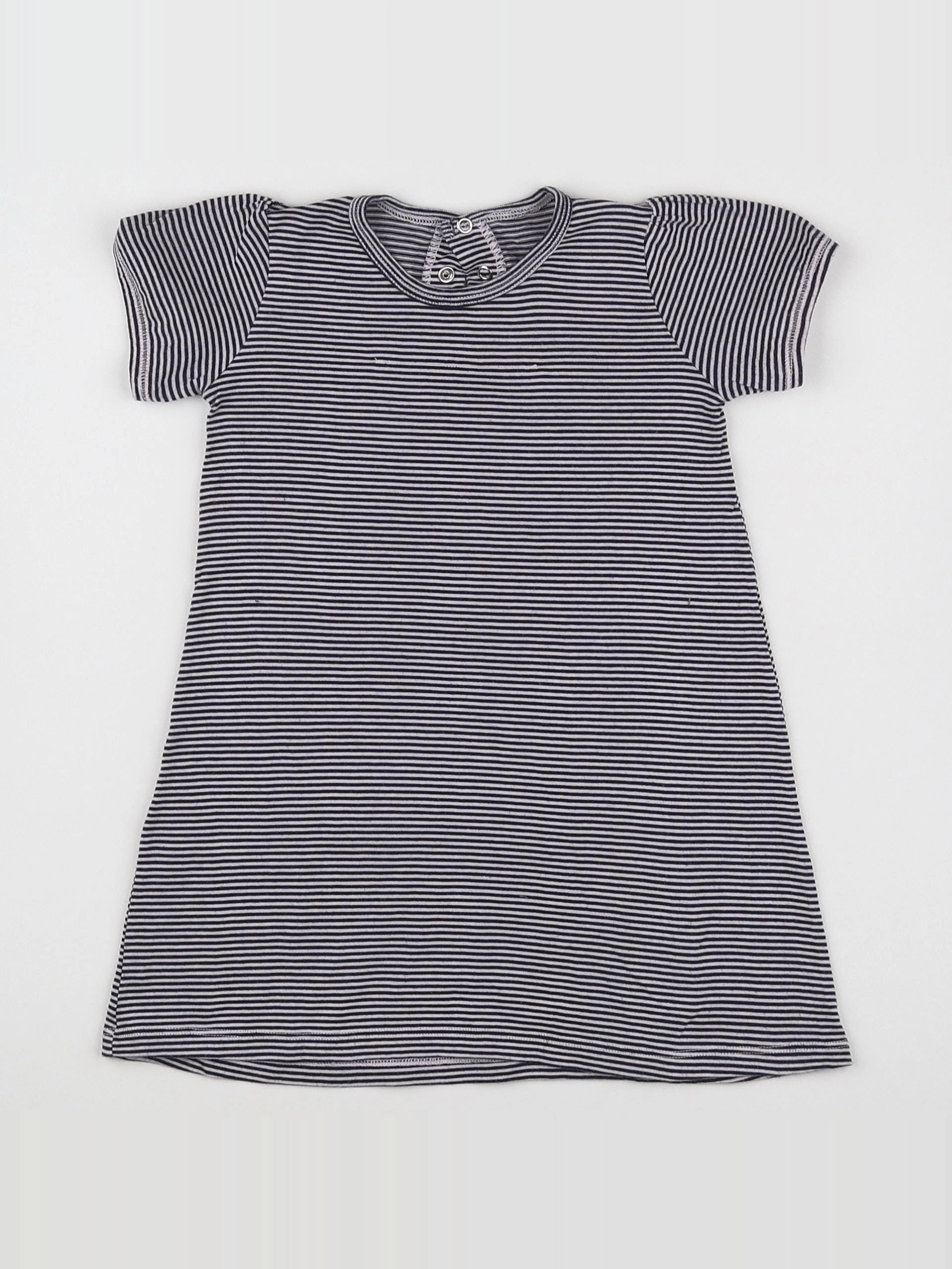 Petit Bateau - robe bleu - 12 mois