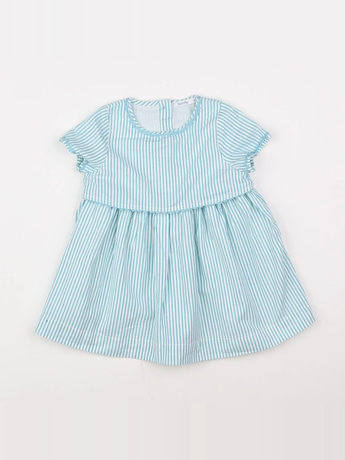 Boutchou - robe bleu, blanc - 9 mois