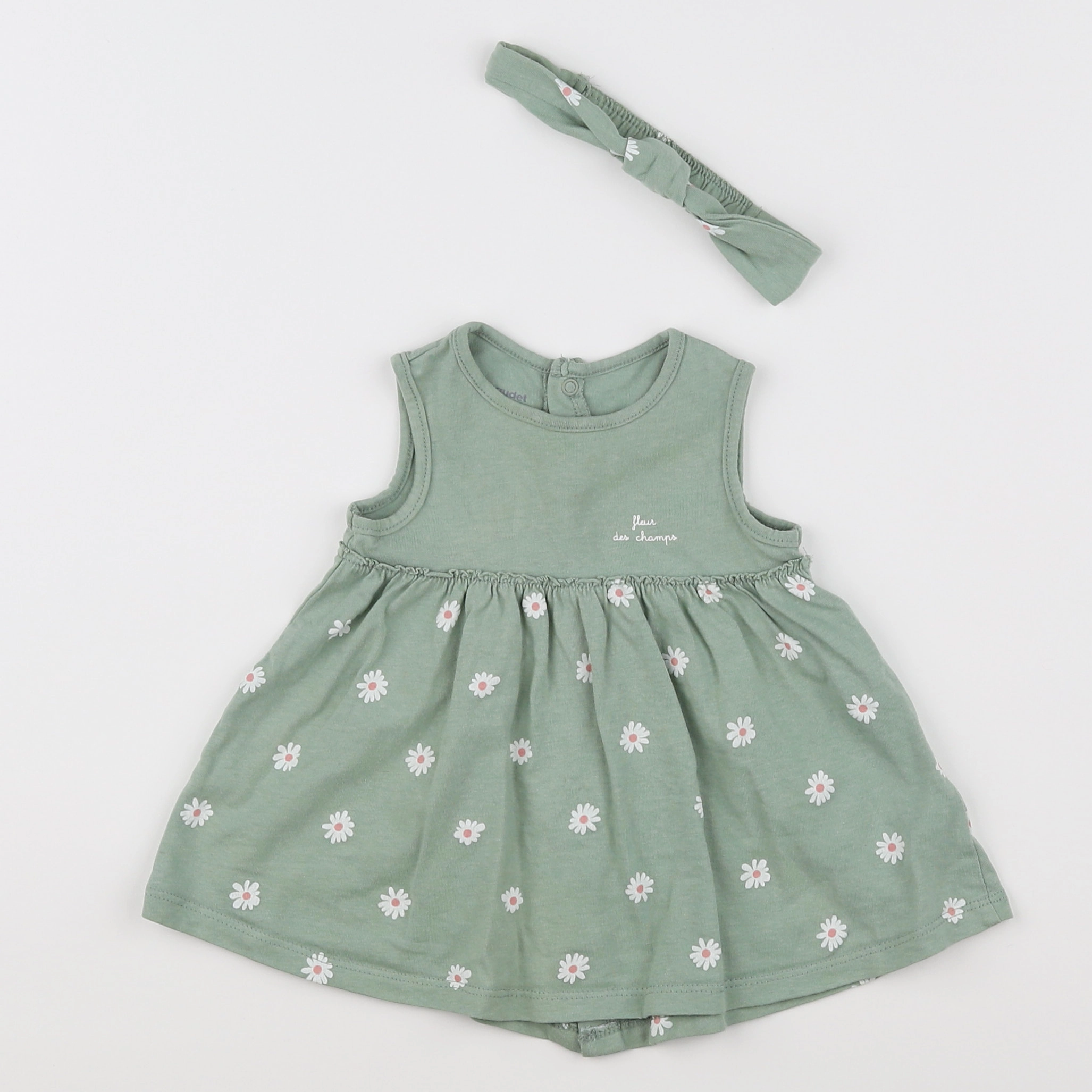 Vertbaudet - robe vert - 3 mois
