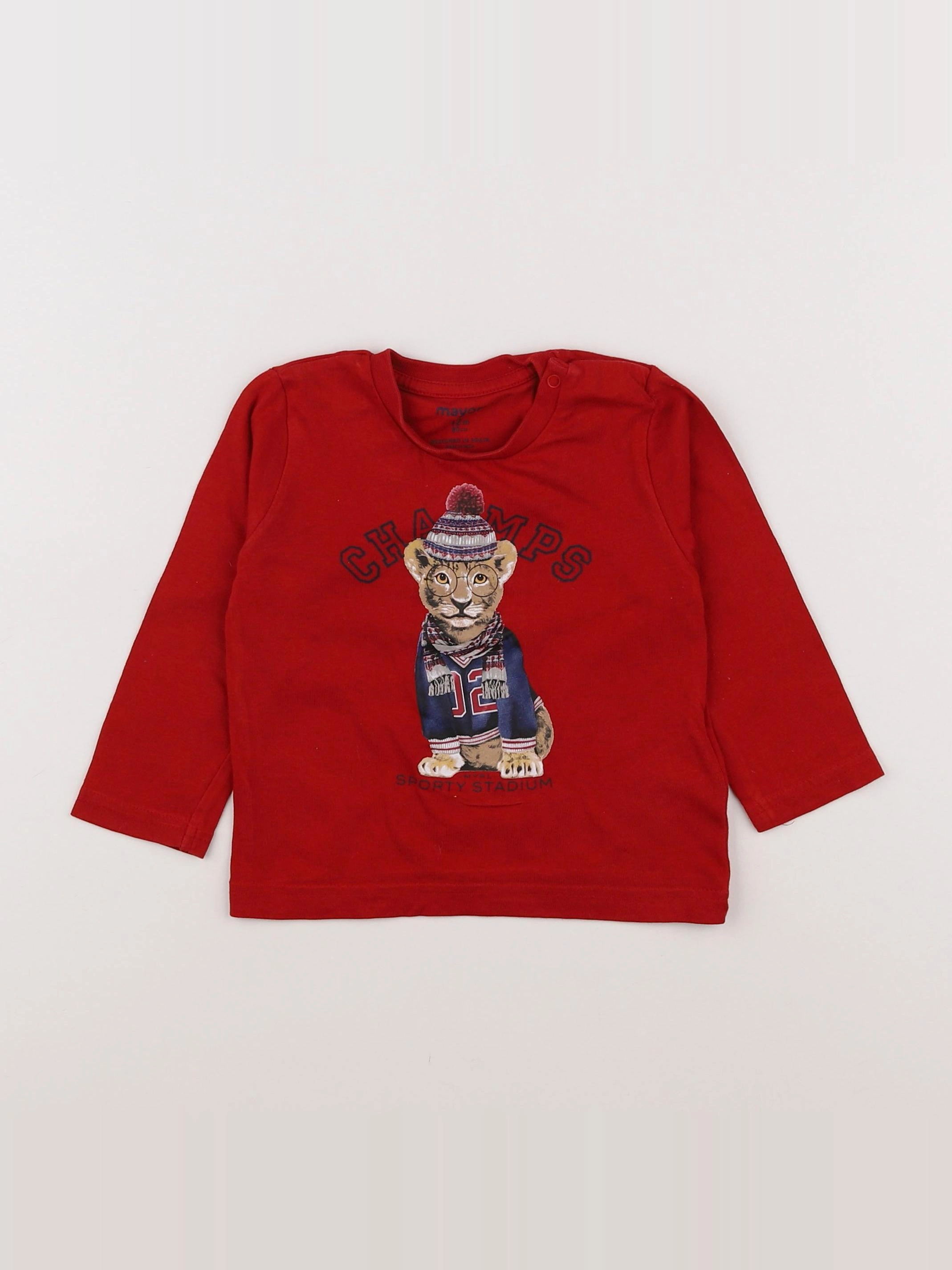 Mayoral - tee-shirt rouge - 12 mois