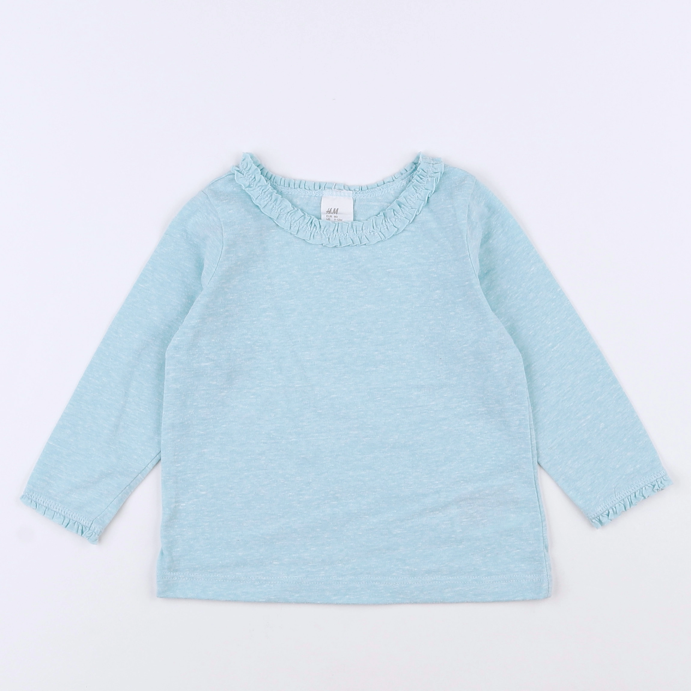 H&M - tee-shirt bleu - 9/12 mois