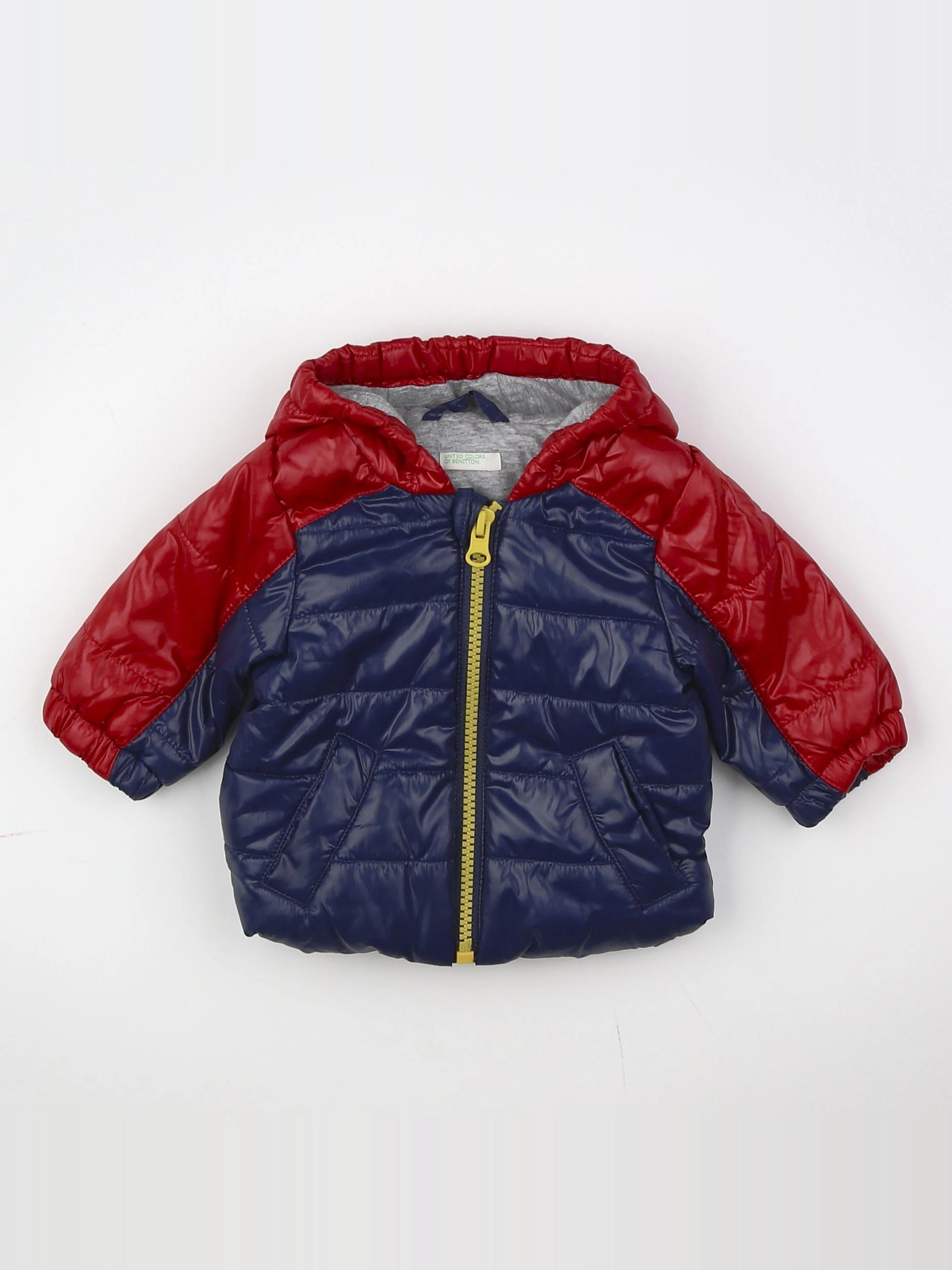 Benetton - doudoune bleu, rouge - 1/3 mois