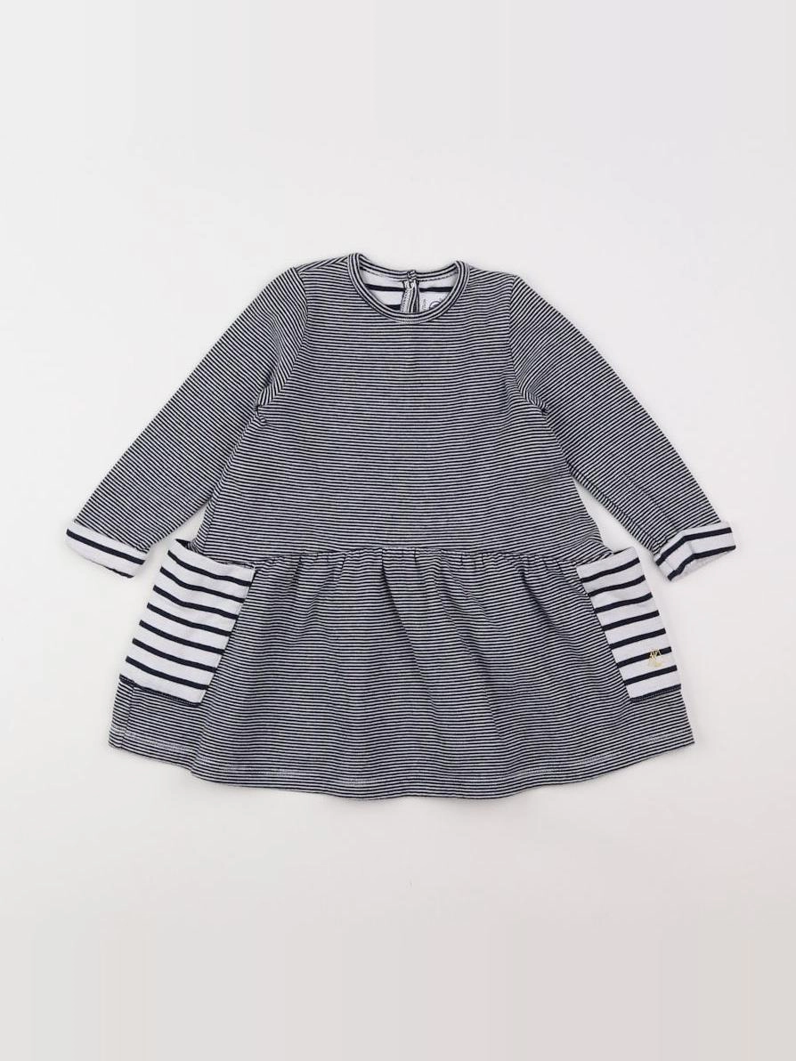 Petit Bateau - robe gris - 12 mois