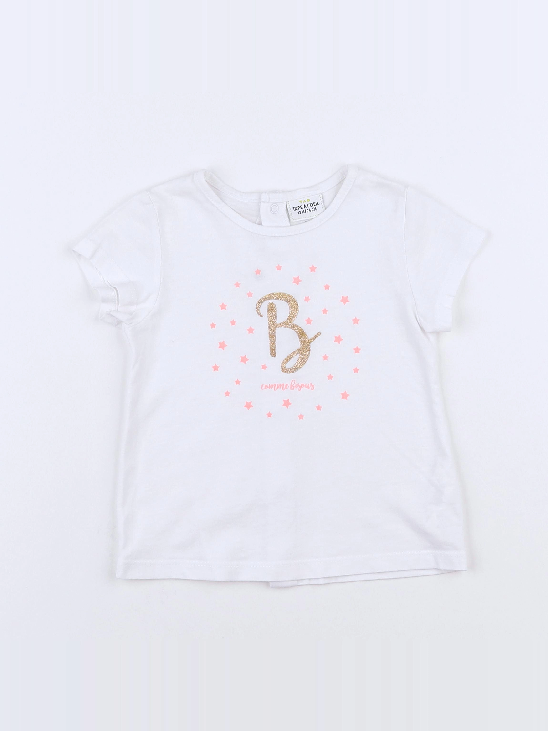 Tape à l'oeil - tee-shirt blanc - 12 mois