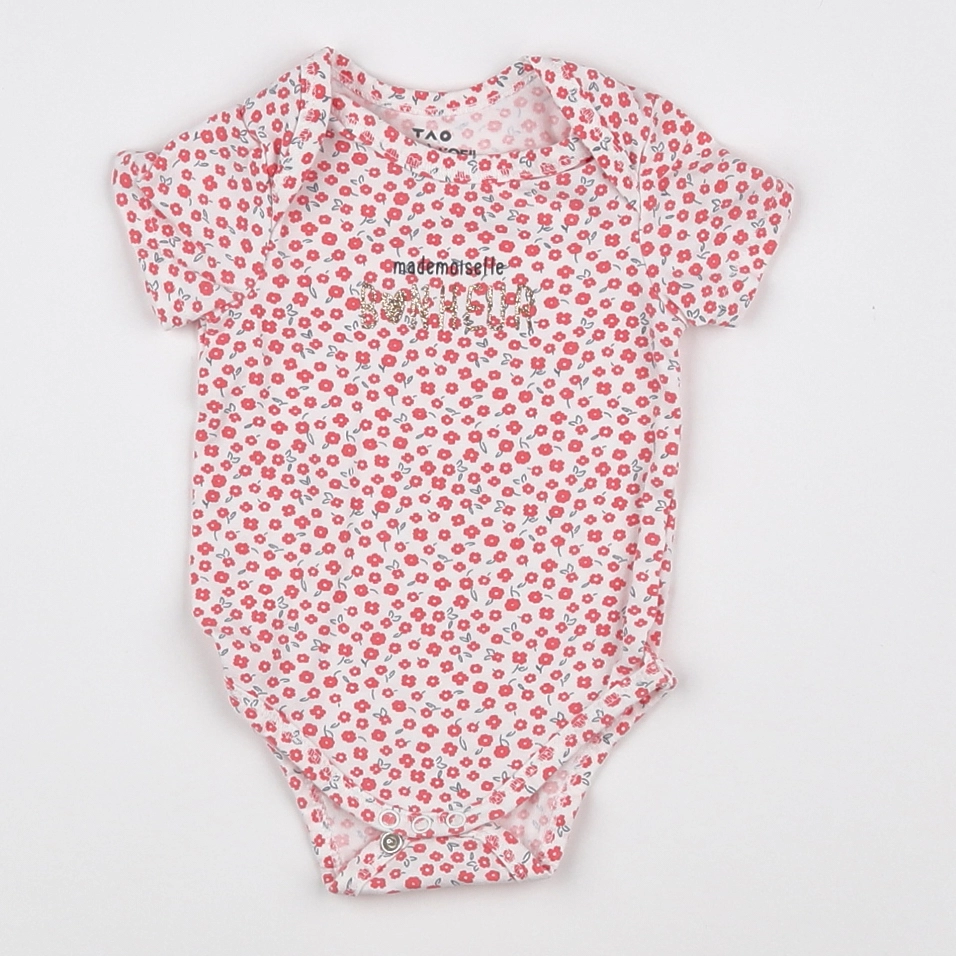 Tape à l'oeil - body blanc, rose - 3 mois
