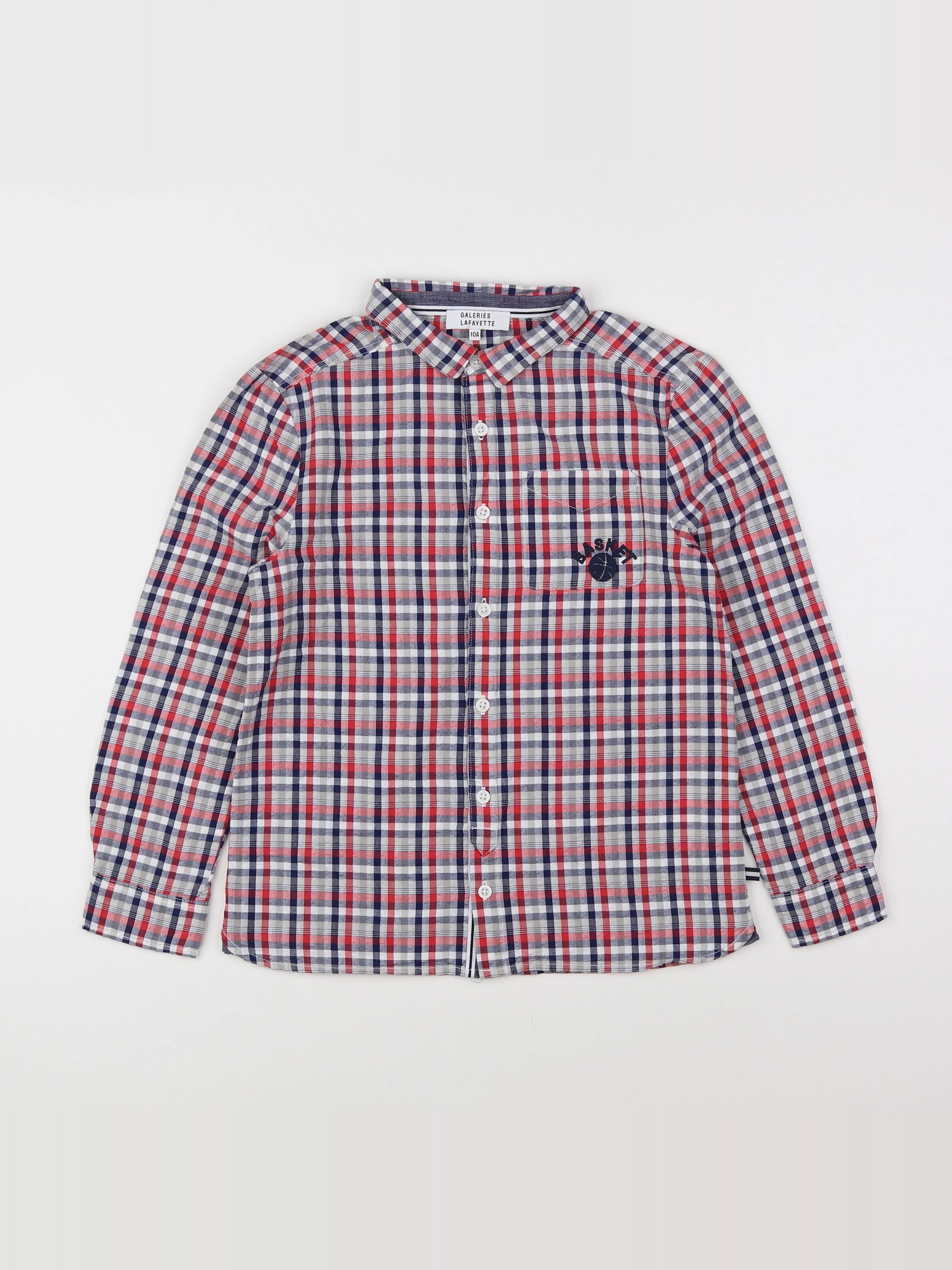 Galeries Lafayette - chemise Blanc,Rouge - 10 ans